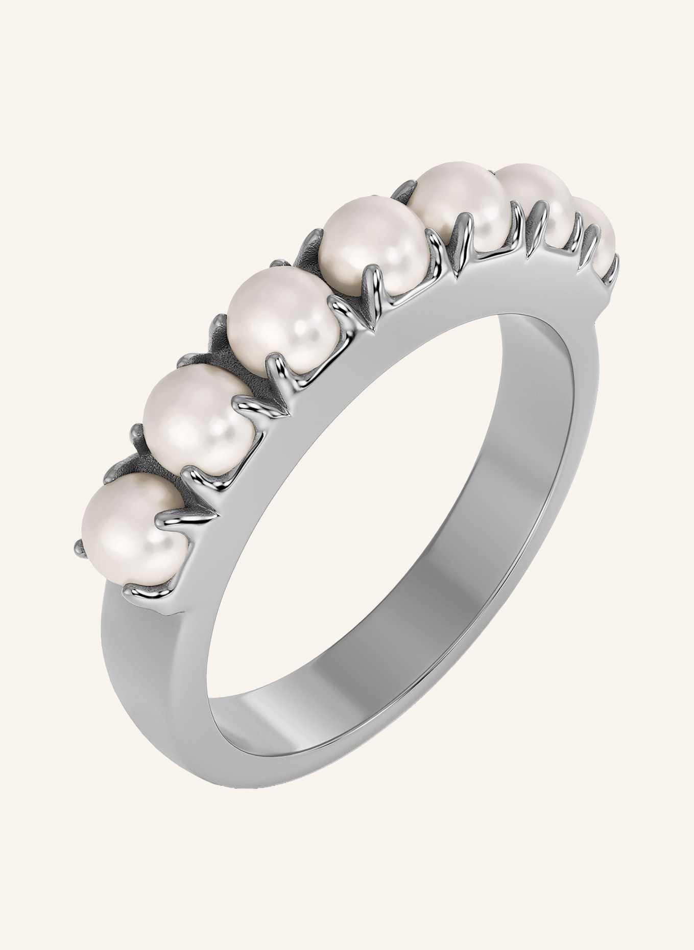 EDBLAD Ring LILO: SILBER / WEISS