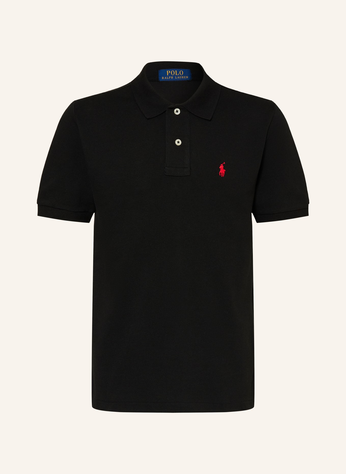 POLO RALPH LAUREN Piqué-poloshirt Classic Fit: ZWART