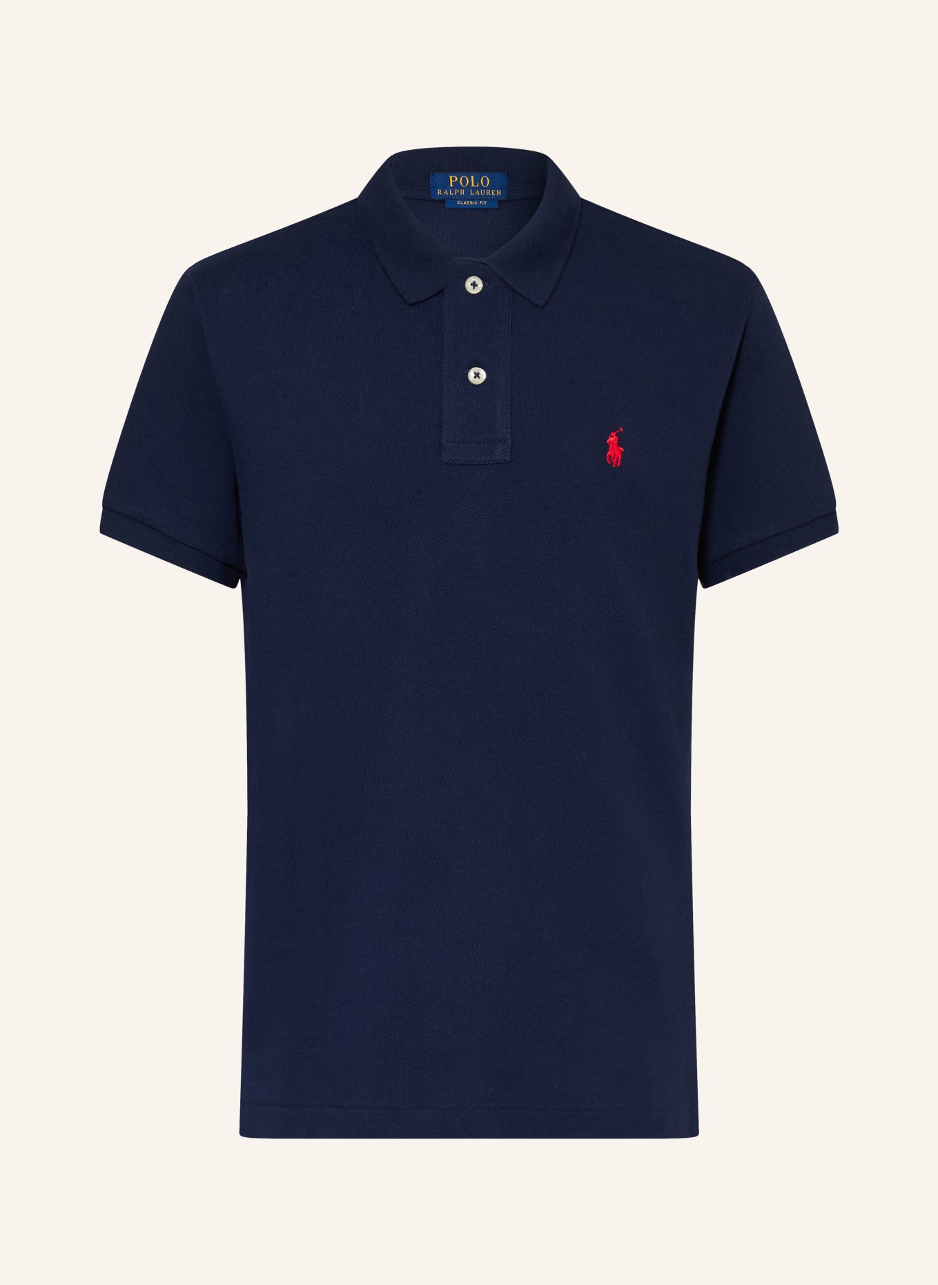POLO RALPH LAUREN Piqué Polo Shirt, Classic Fit: DARK BLUE