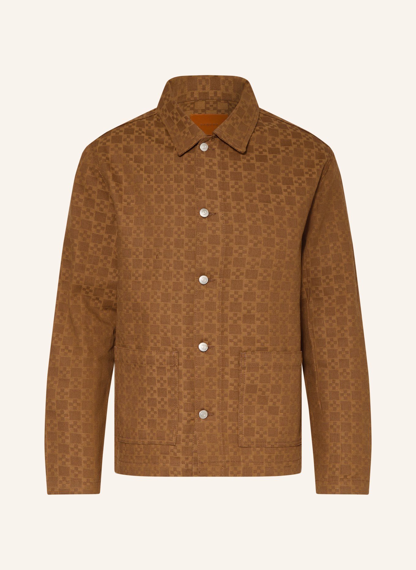 SANDRO Overjacket: CAMEL / BRAUN