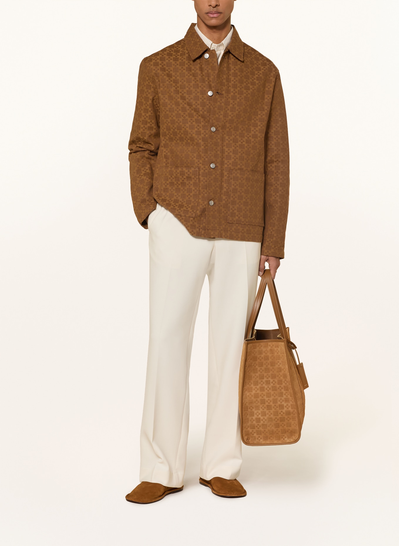 SANDRO Overjacket: CAMEL / BRAUN