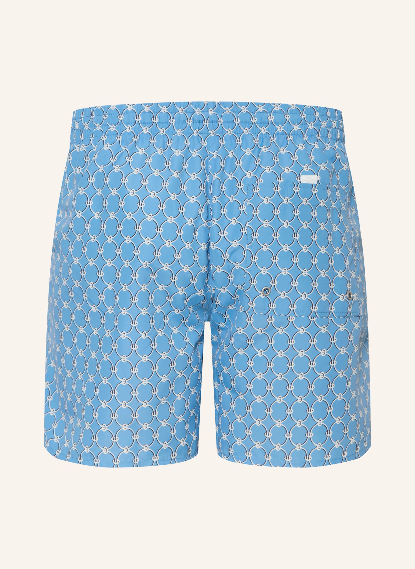 SANDRO Badeshorts: HELLBLAU / WEISS / SCHWARZ