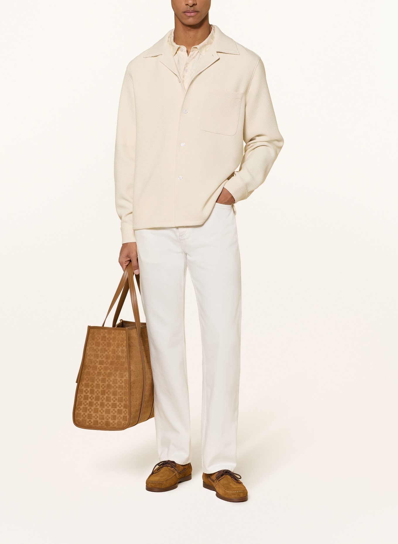 SANDRO Piqué-Hemd Regular Fit: ECRU