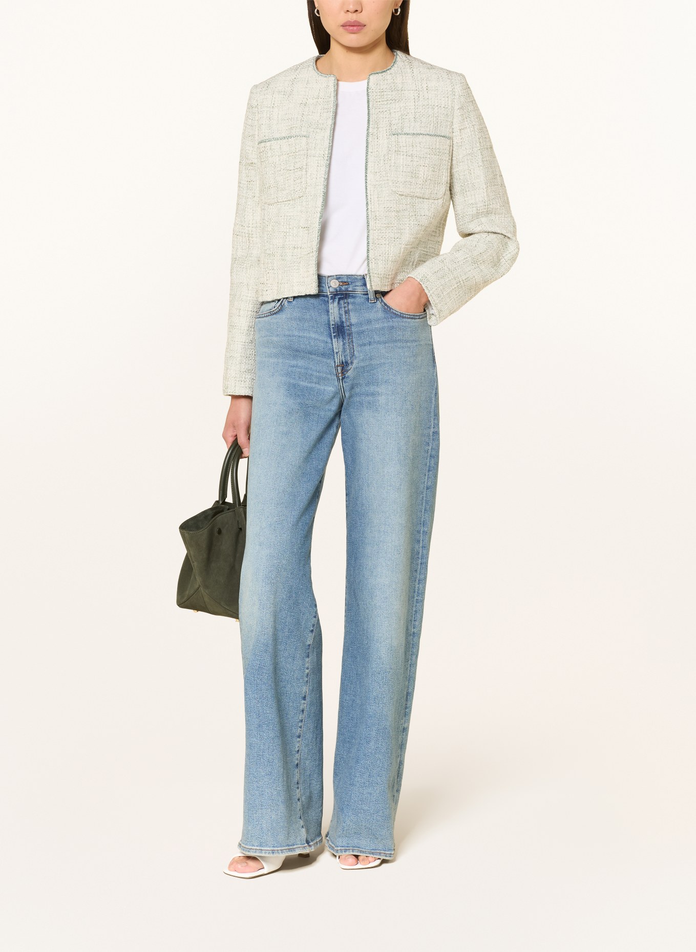 HOBBS Marynarka DARCY z tkaniny bouclé: JASNOZIELONY / ZIELONY