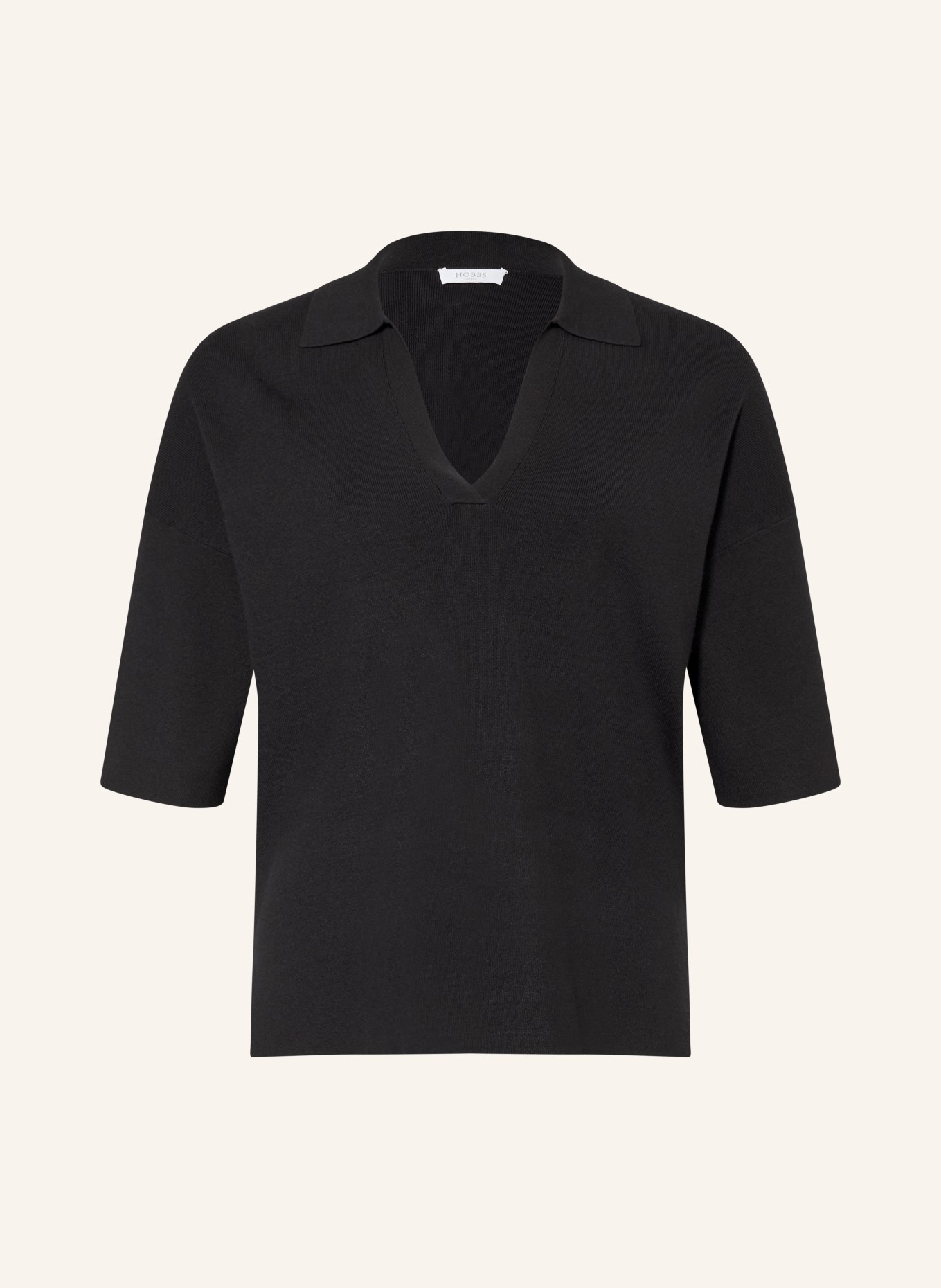 HOBBS Dzianinowa koszulka polo LENORA z rękawami 3/4: CZARNY