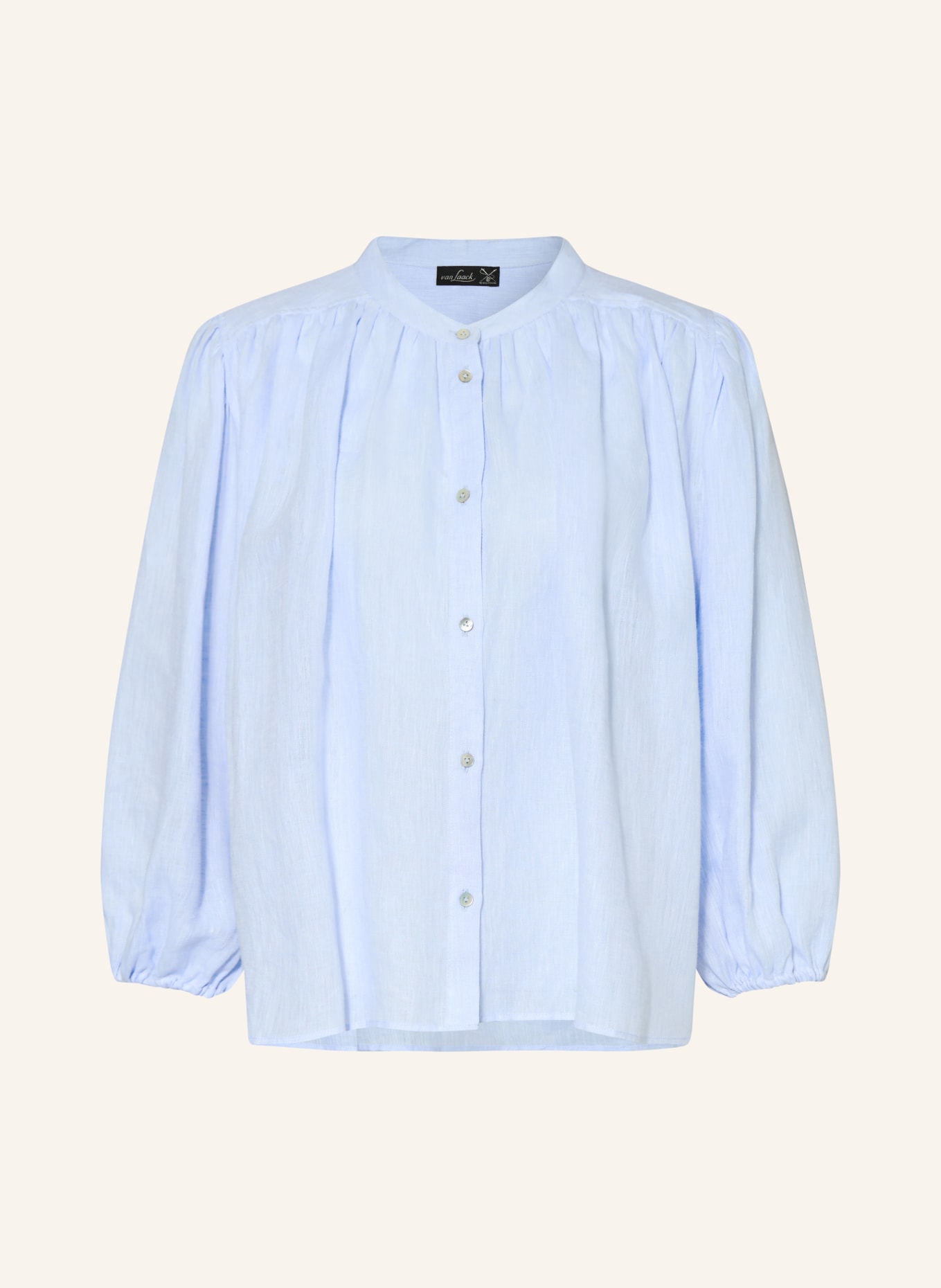 van Laack Linnen blouse VL-CIRAH-SVKN: LICHTBLAUW