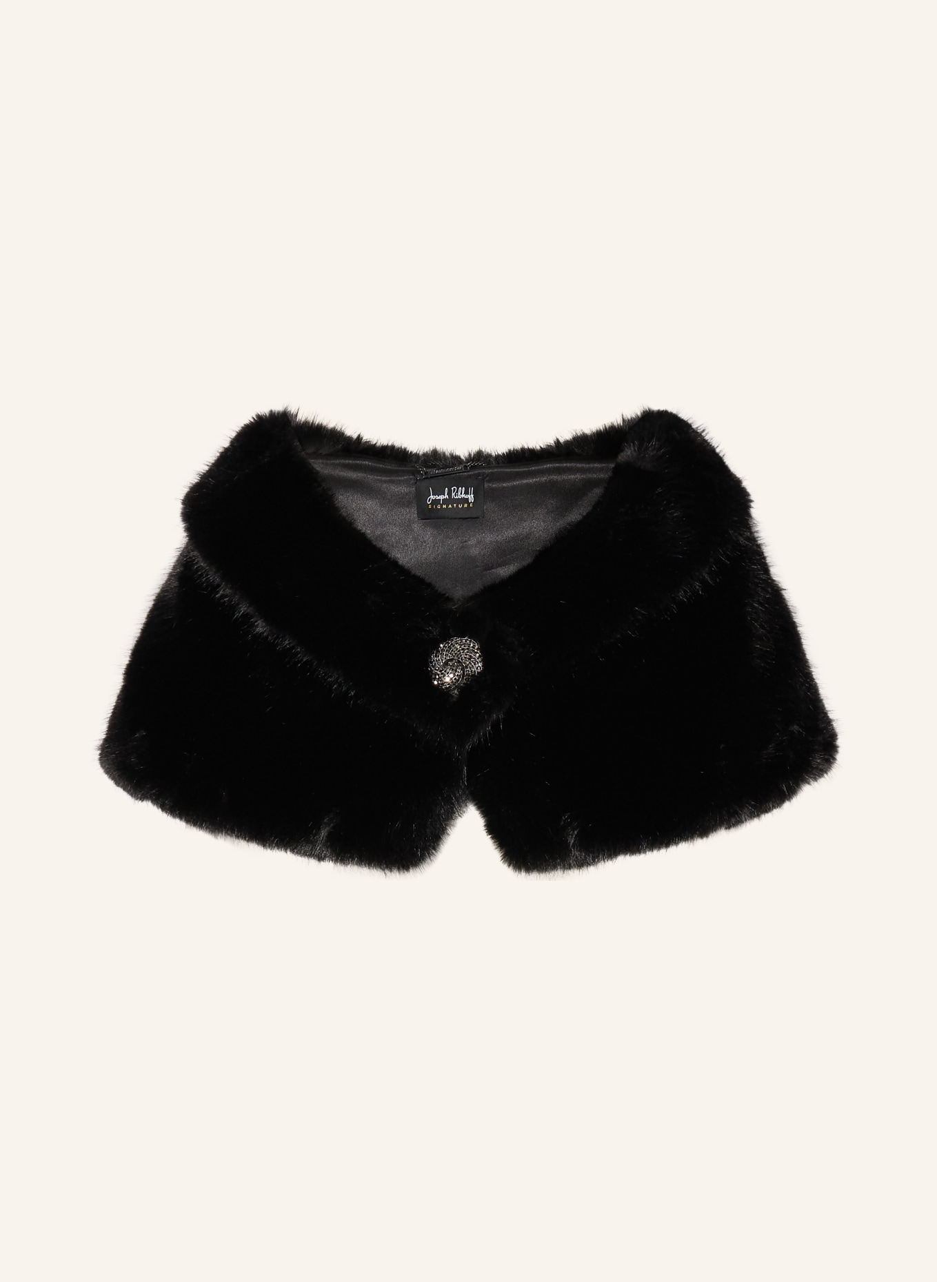 Joseph Ribkoff SIGNATURE Kunstfell-Bolero mit Schmucksteinen: SCHWARZ