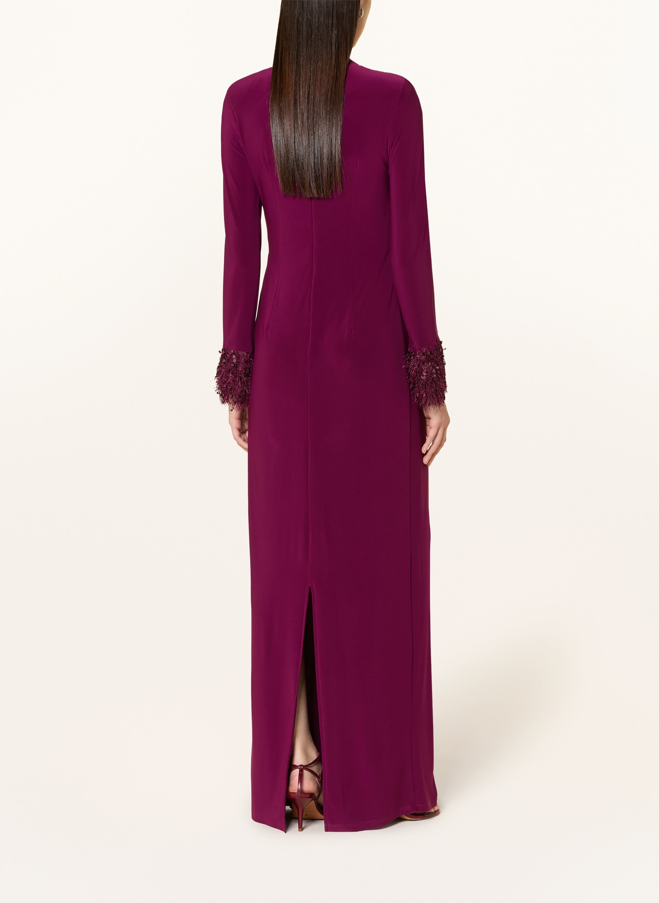 Joseph Ribkoff SIGNATURE Robe de soirée à paillettes: FUCHSIA
