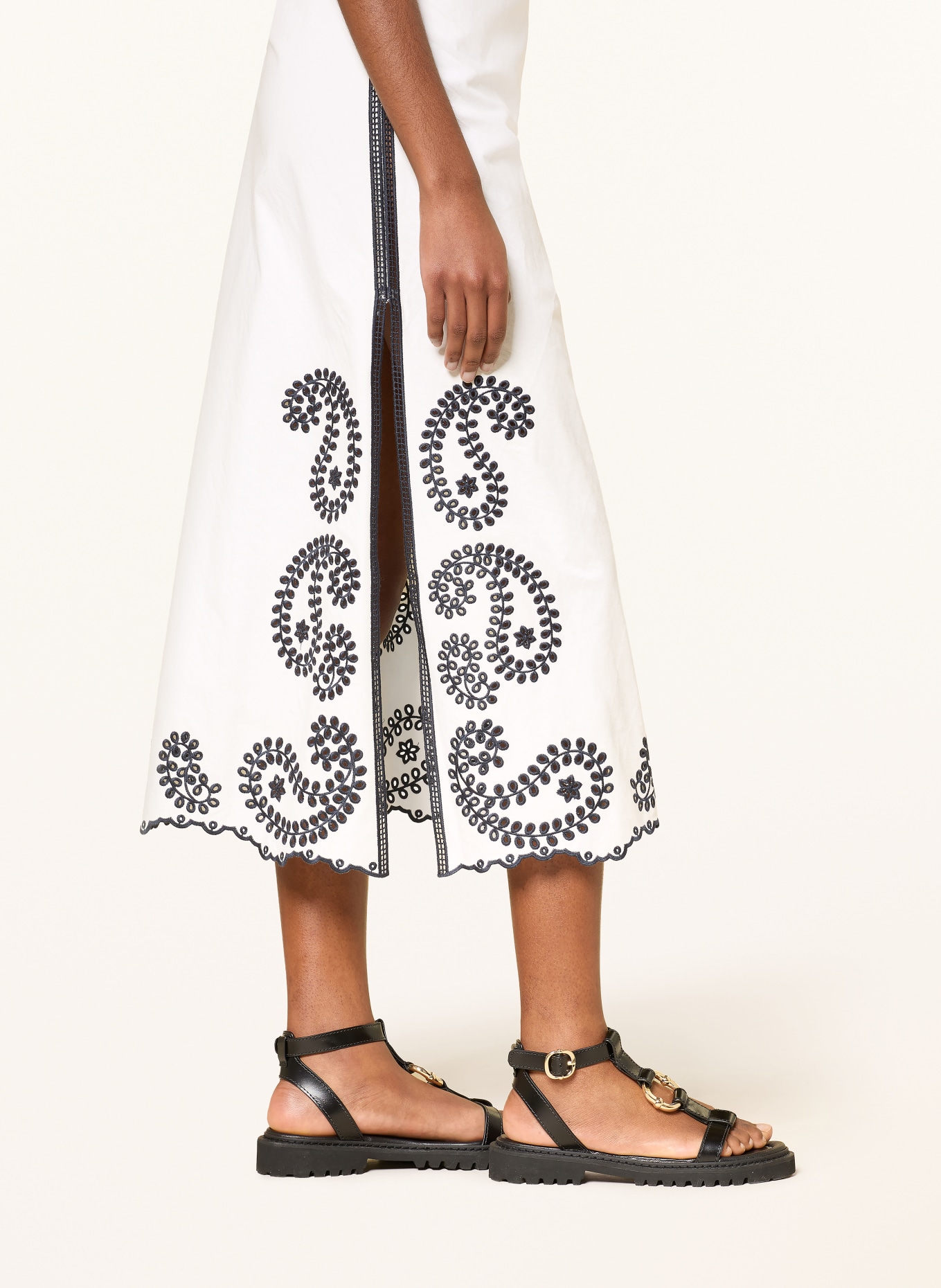 CLAUDIE PIERLOT Kleid: WEISS / DUNKELBLAU