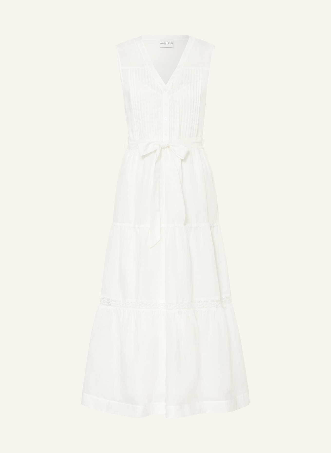 CLAUDIE PIERLOT Kleid mit Spitze: ECRU