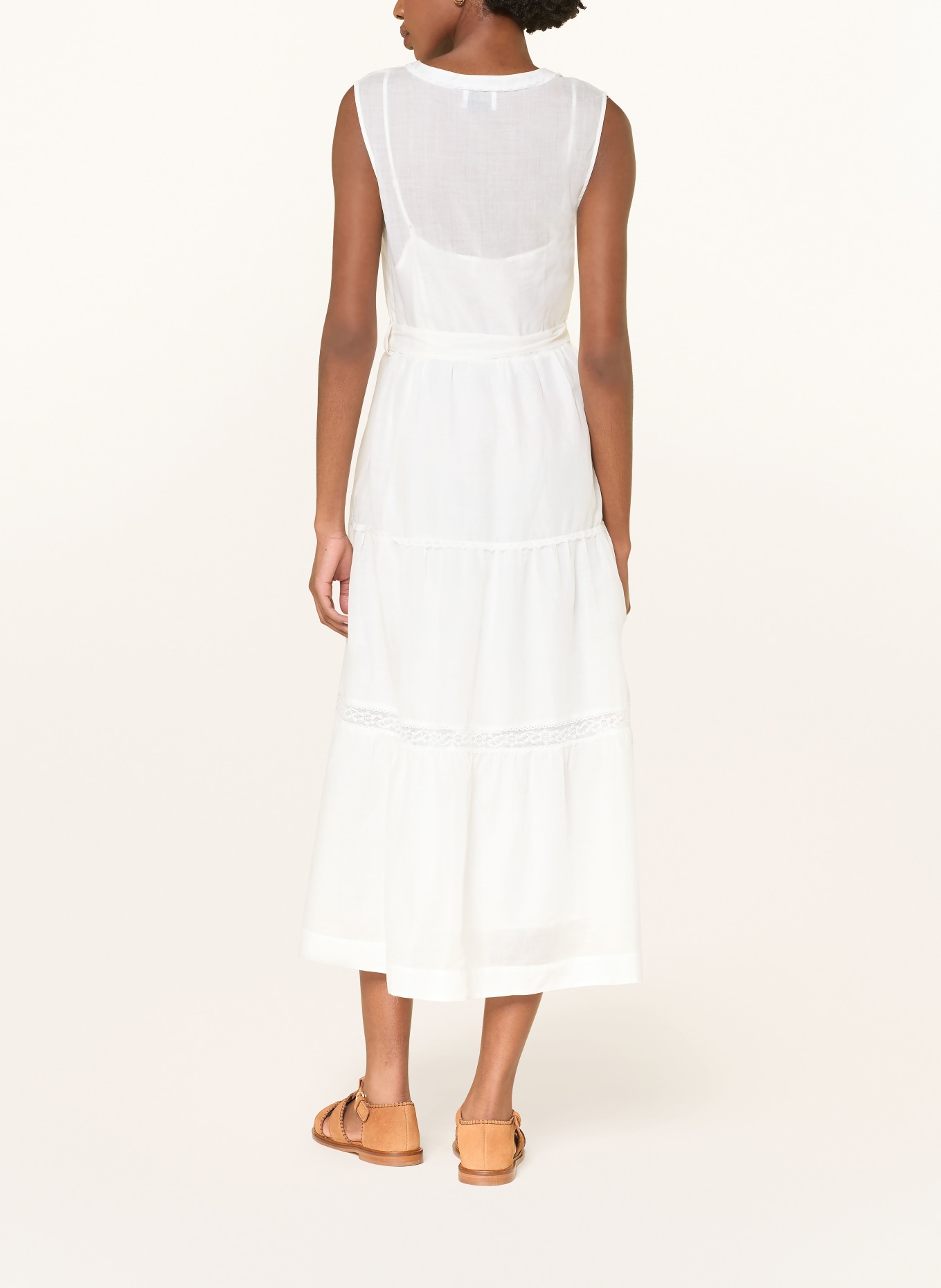 CLAUDIE PIERLOT Kleid mit Spitze: ECRU