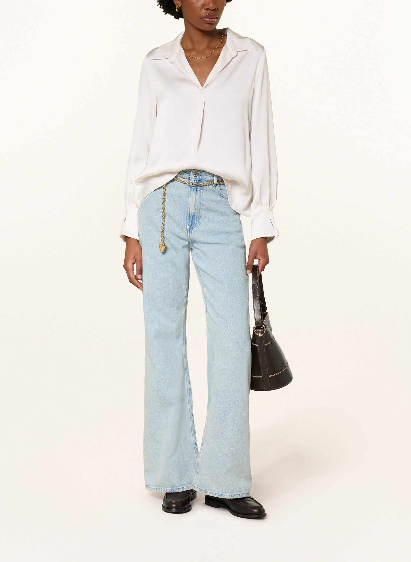 CLAUDIE PIERLOT Blusenshirt aus Satin: CREME