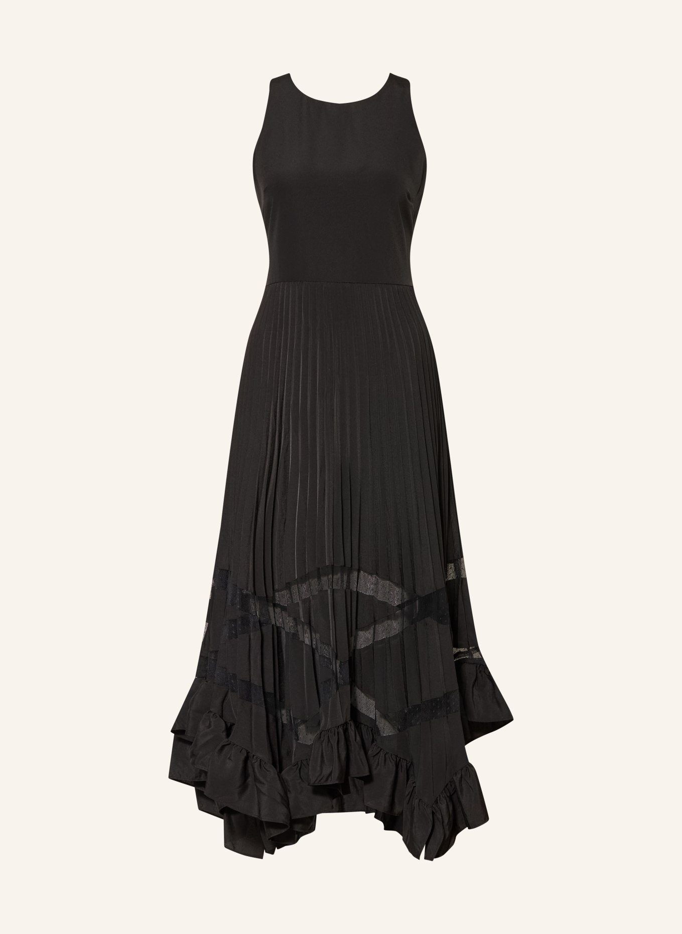 CLAUDIE PIERLOT Kleid mit Plissees und Rüschen: SCHWARZ