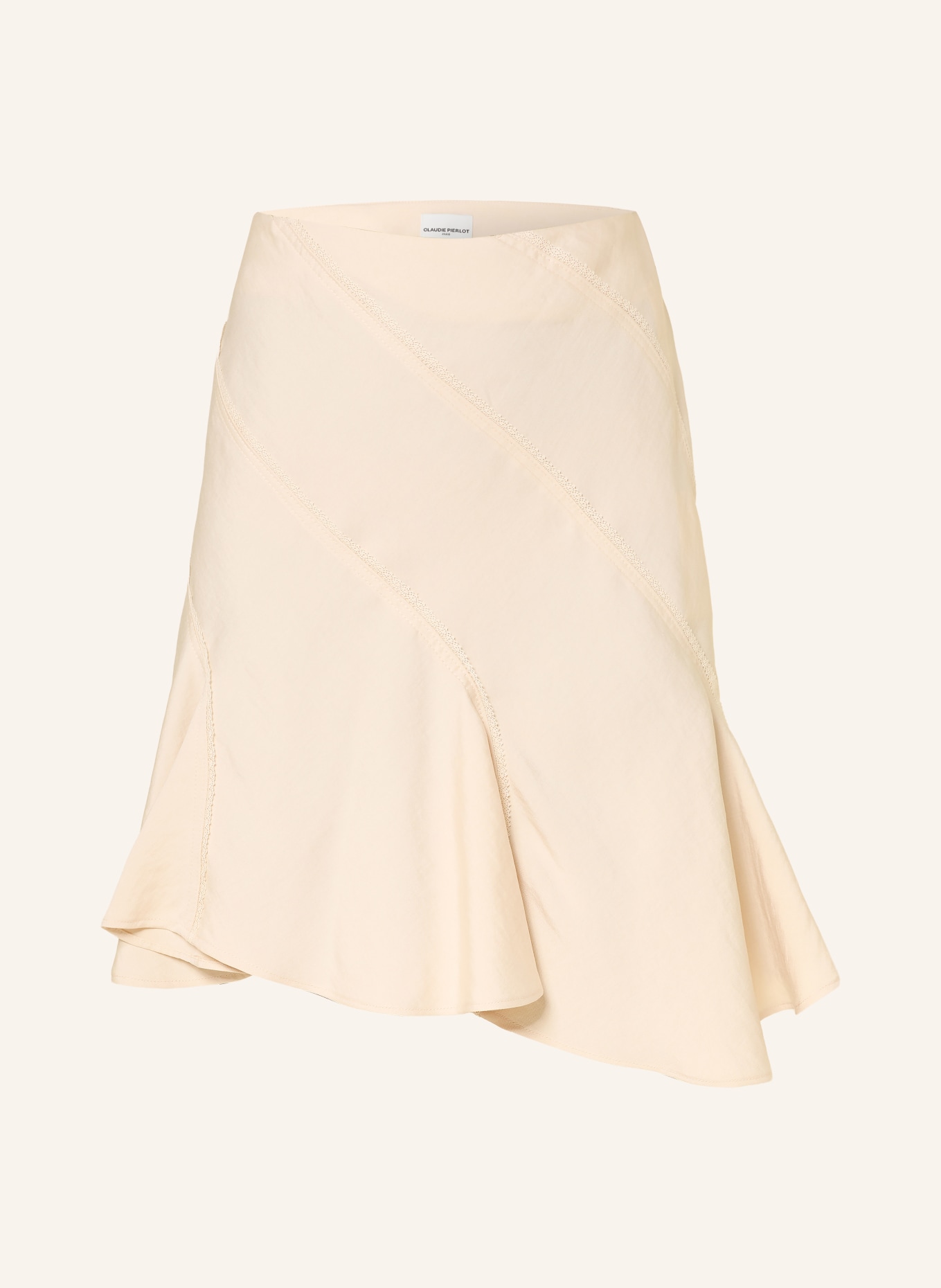 CLAUDIE PIERLOT Rock mit Spitze: CREME