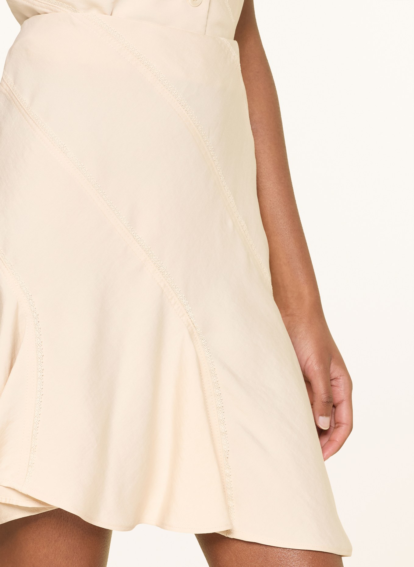 CLAUDIE PIERLOT Rock mit Spitze: CREME