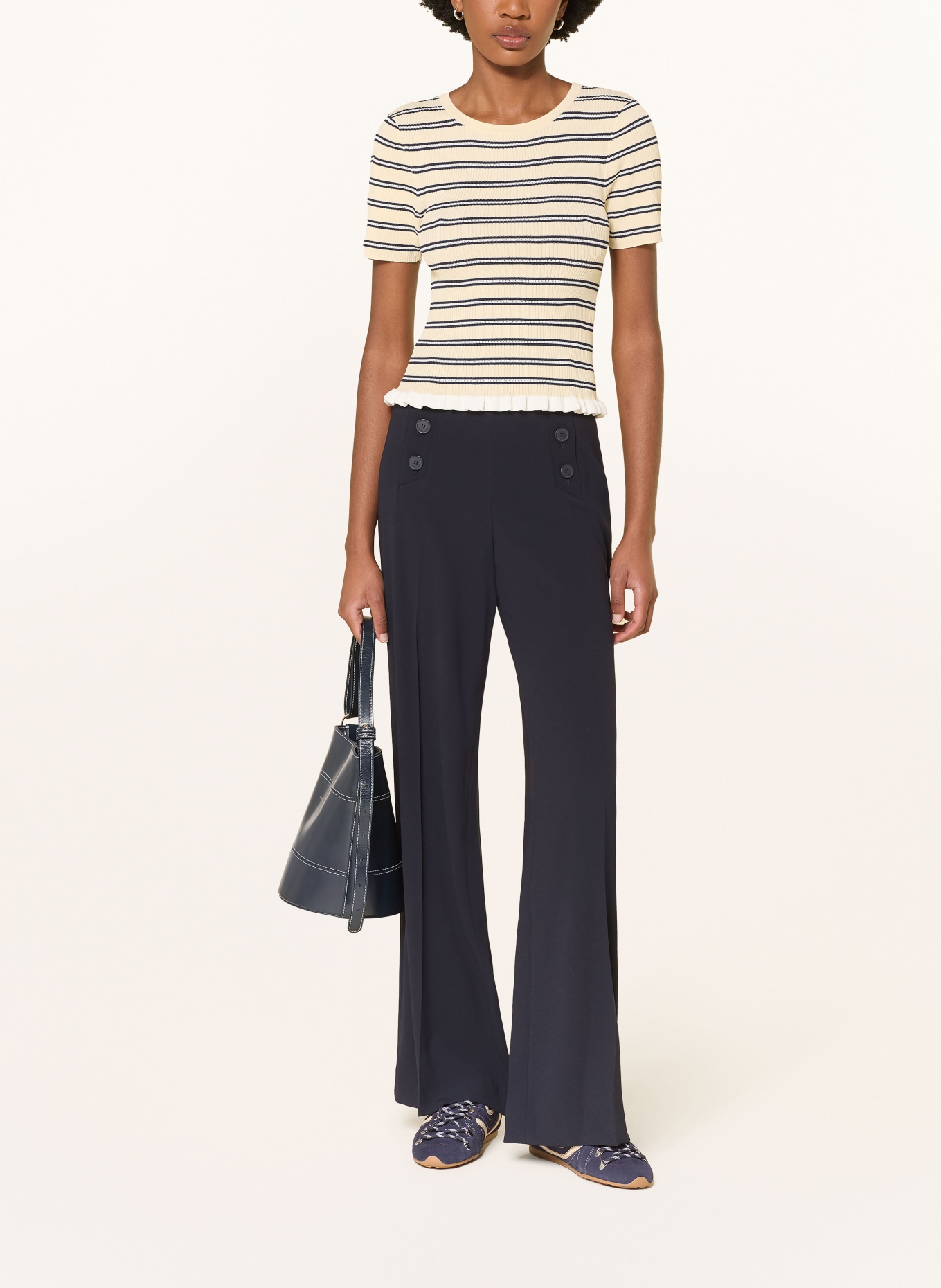 CLAUDIE PIERLOT Marlenehose: DUNKELBLAU