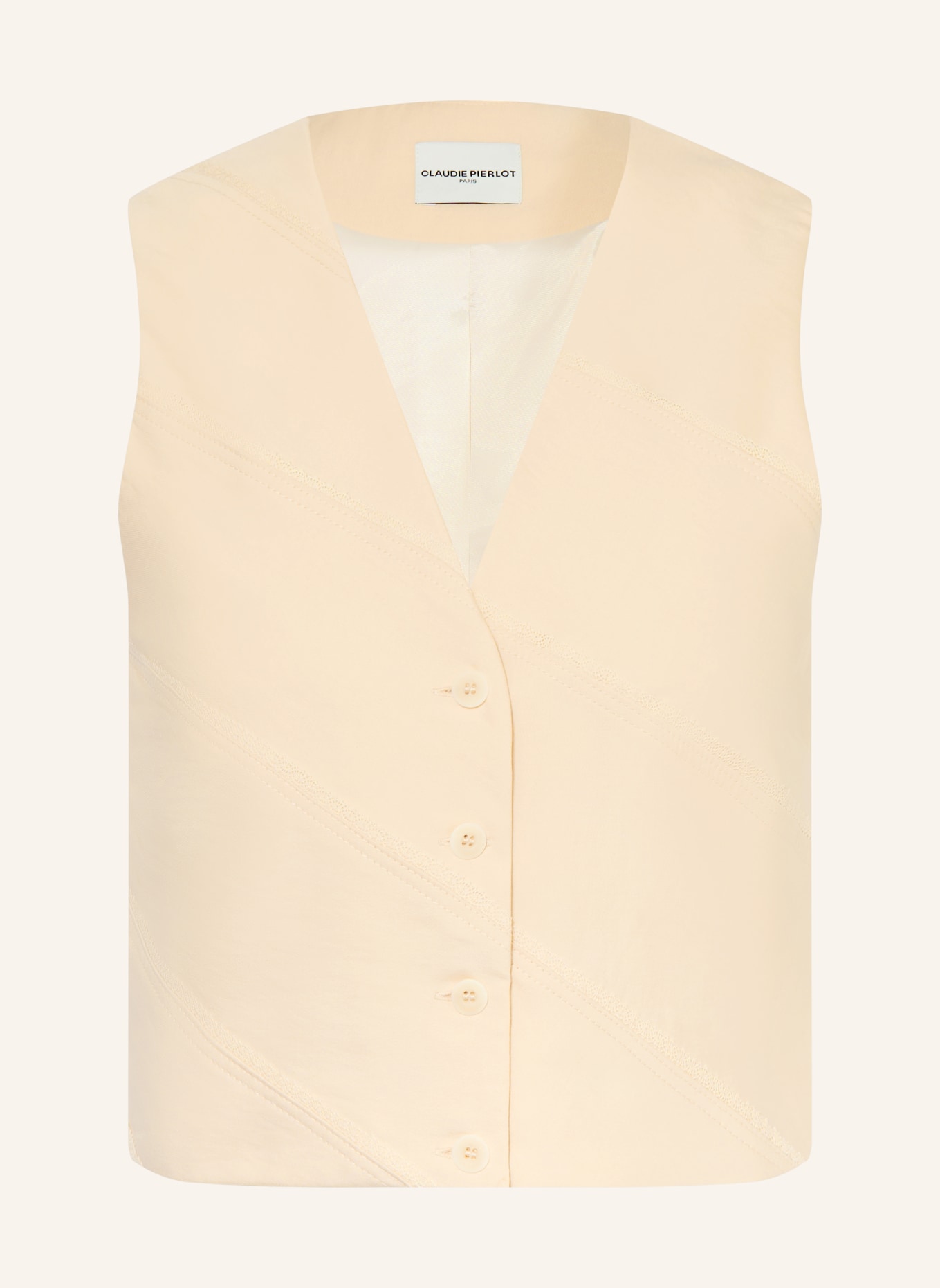 CLAUDIE PIERLOT Blazerweste mit Spitze: CREME