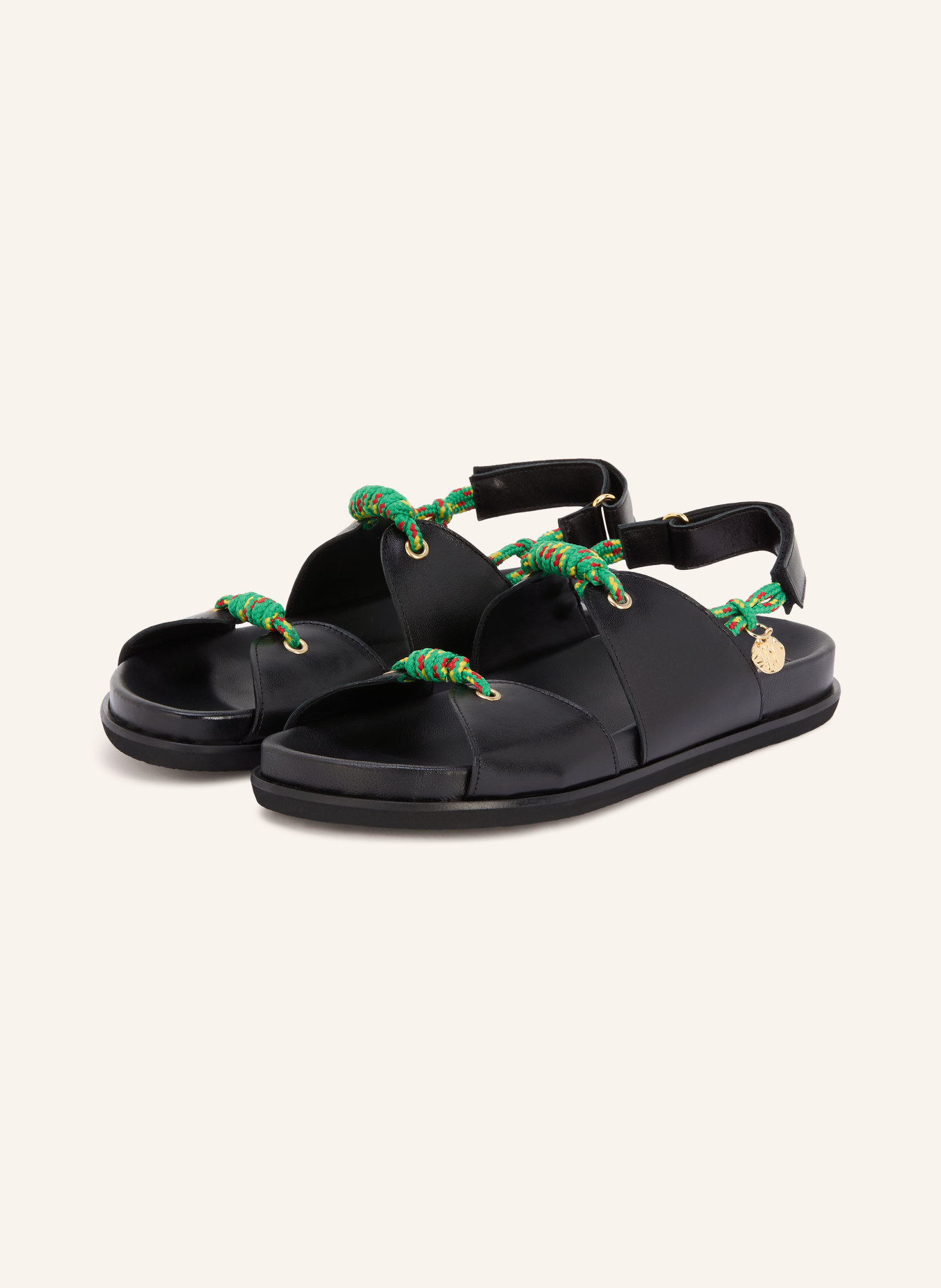 CLAUDIE PIERLOT Sandalen: SCHWARZ / GELB / GRÜN