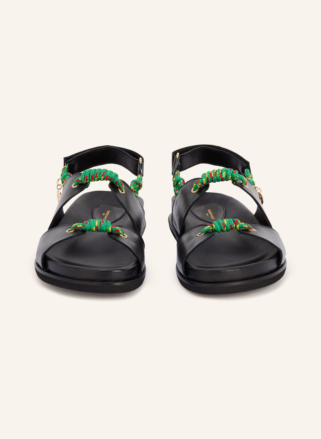 CLAUDIE PIERLOT Sandalen: SCHWARZ / GELB / GRÜN