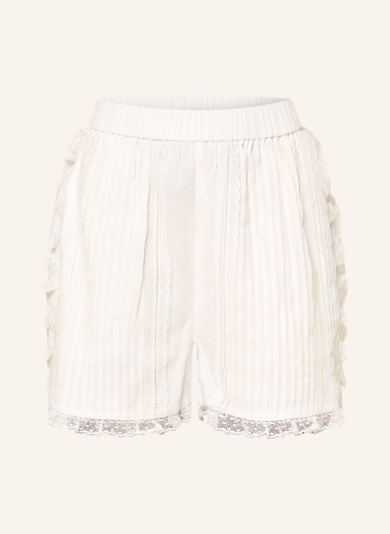 CLAUDIE PIERLOT Shorts mit Spitze: WEISS