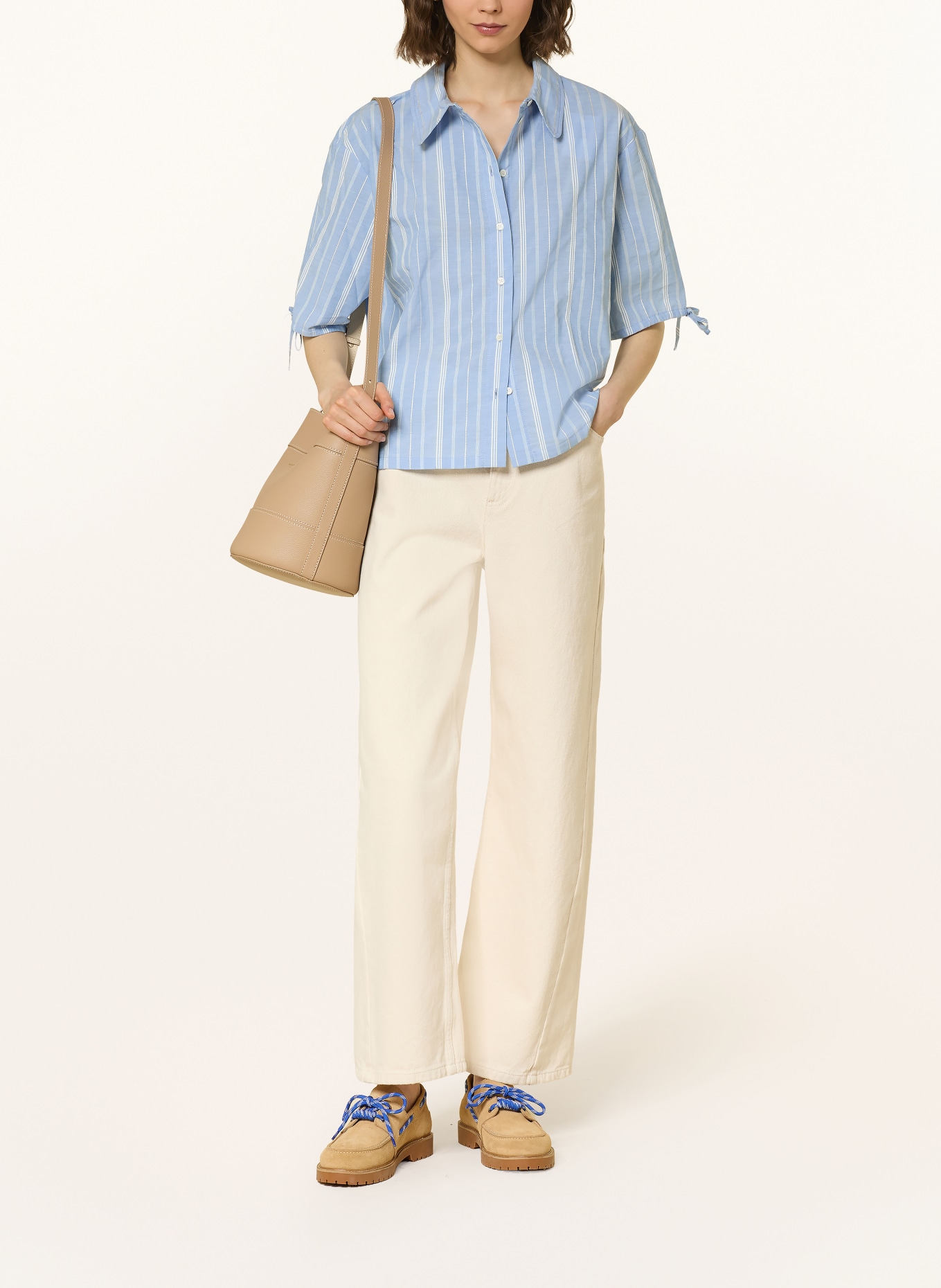 CLAUDIE PIERLOT Hemdbluse: HELLBLAU / WEISS