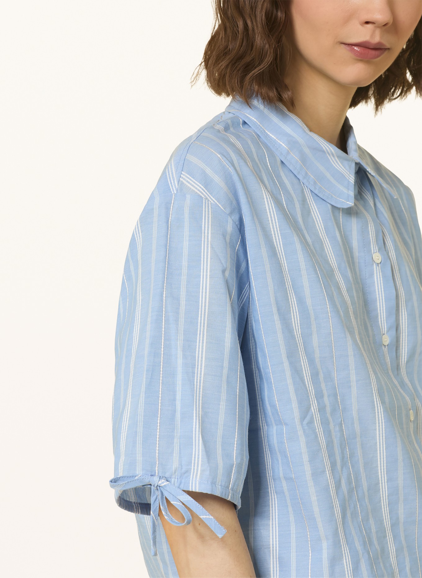 CLAUDIE PIERLOT Hemdbluse: HELLBLAU / WEISS