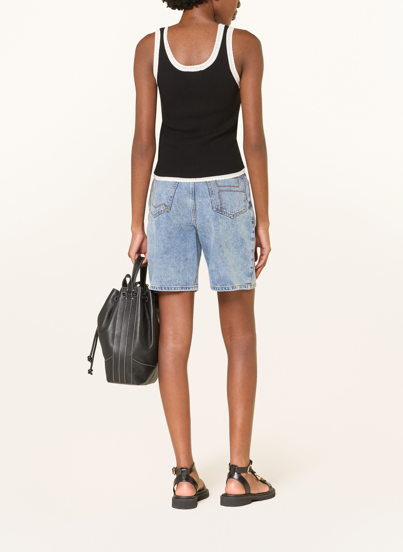 CLAUDIE PIERLOT Stricktop: SCHWARZ / ECRU