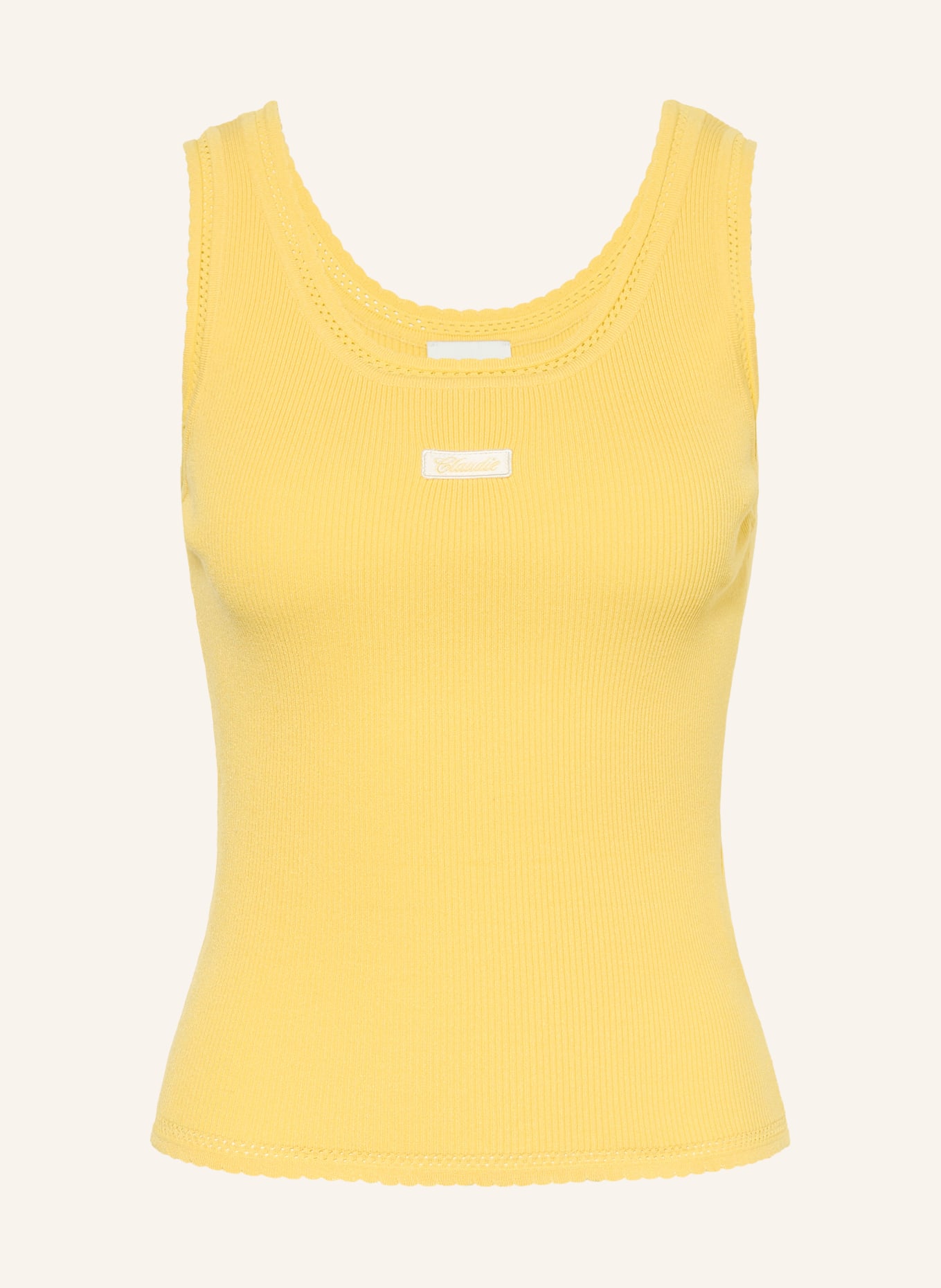 CLAUDIE PIERLOT dzianinowy top: ŻÓŁTY