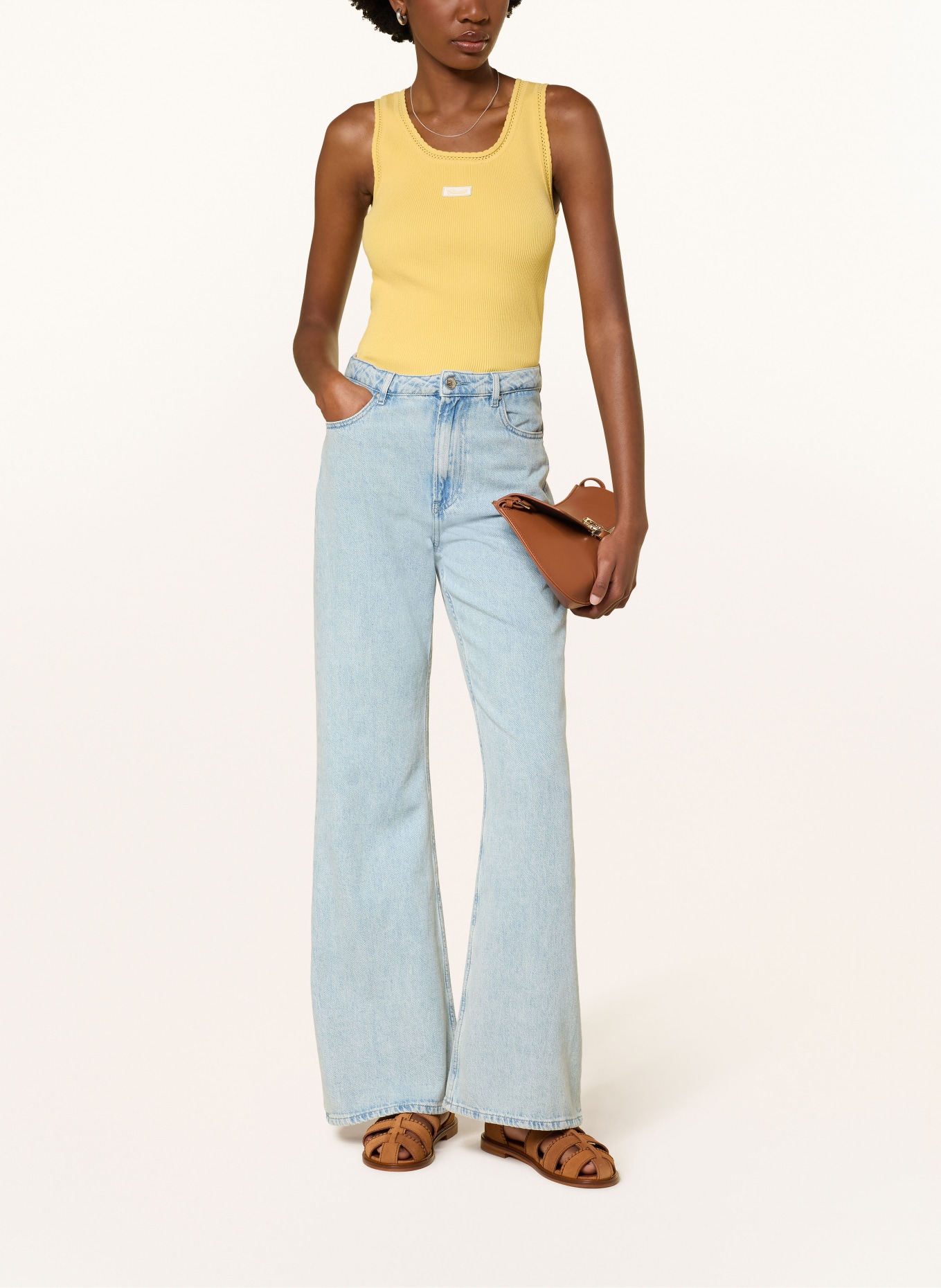 CLAUDIE PIERLOT dzianinowy top: ŻÓŁTY