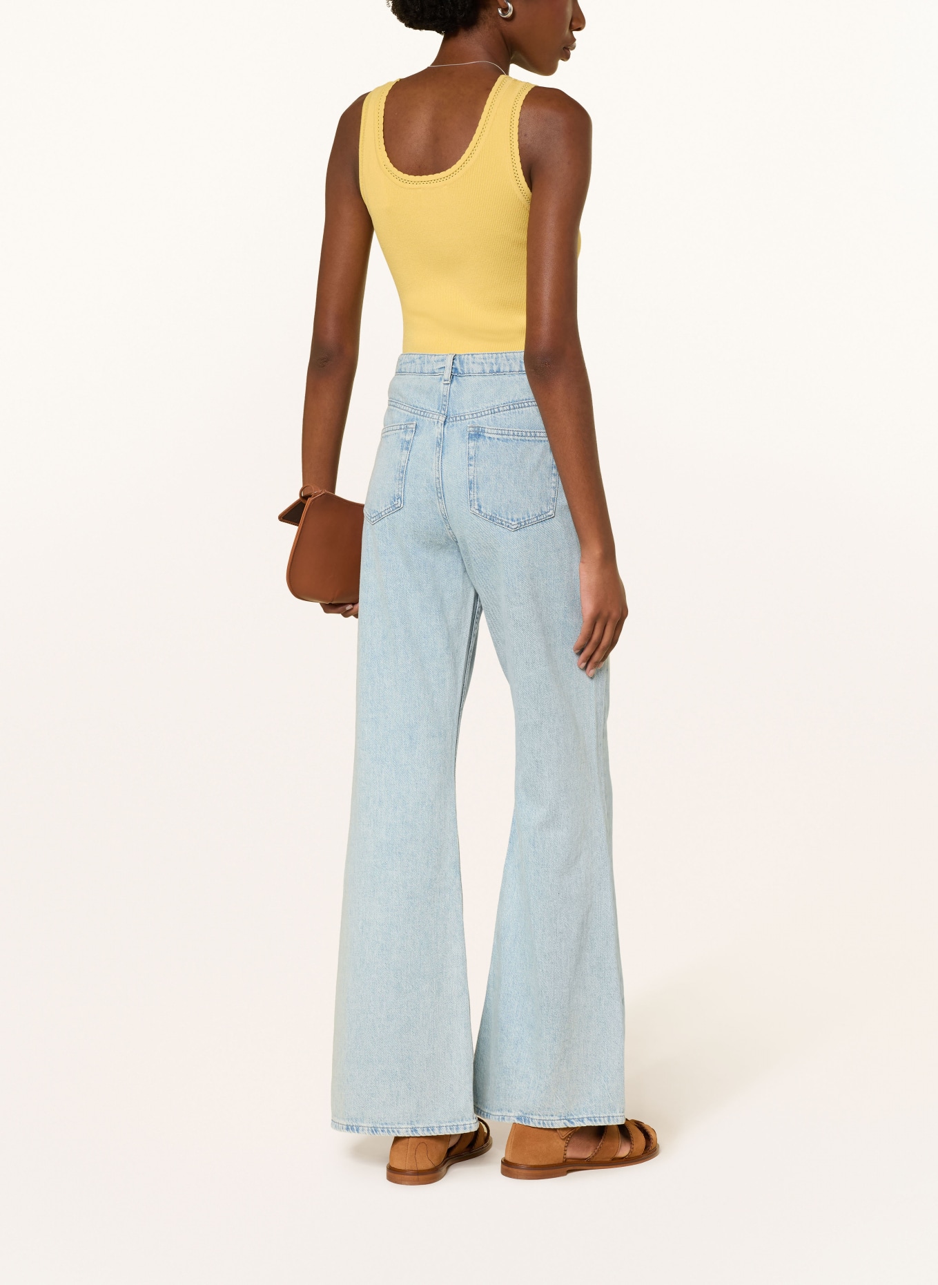 CLAUDIE PIERLOT dzianinowy top: ŻÓŁTY