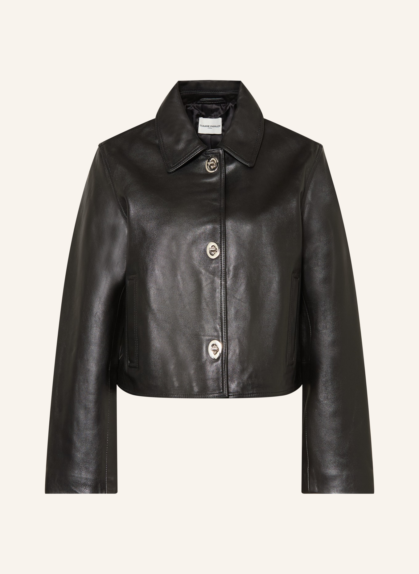 CLAUDIE PIERLOT Lederjacke: SCHWARZ
