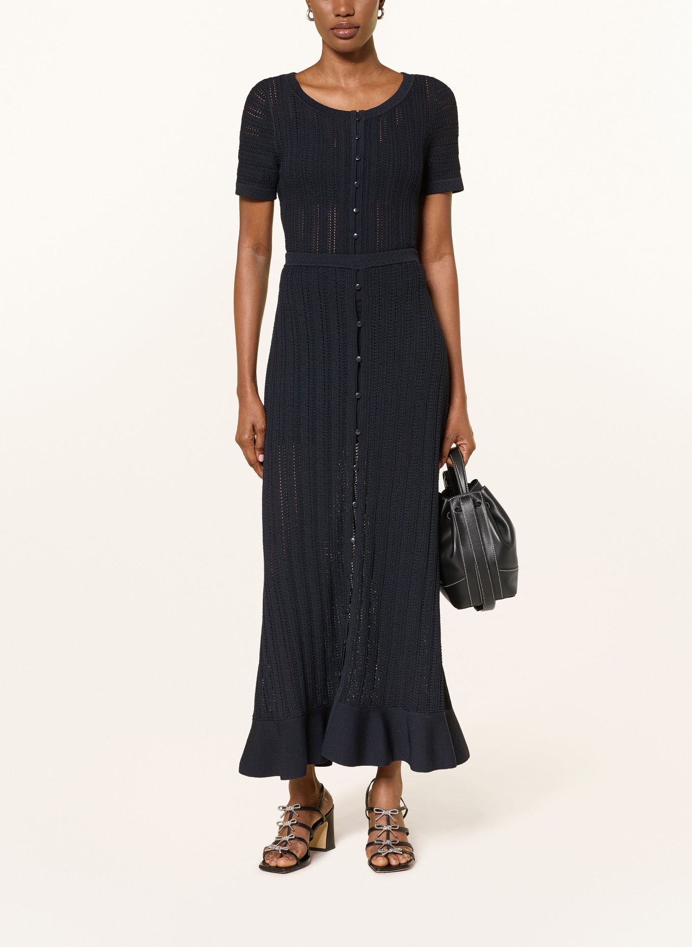 CLAUDIE PIERLOT Strickrock: DUNKELBLAU