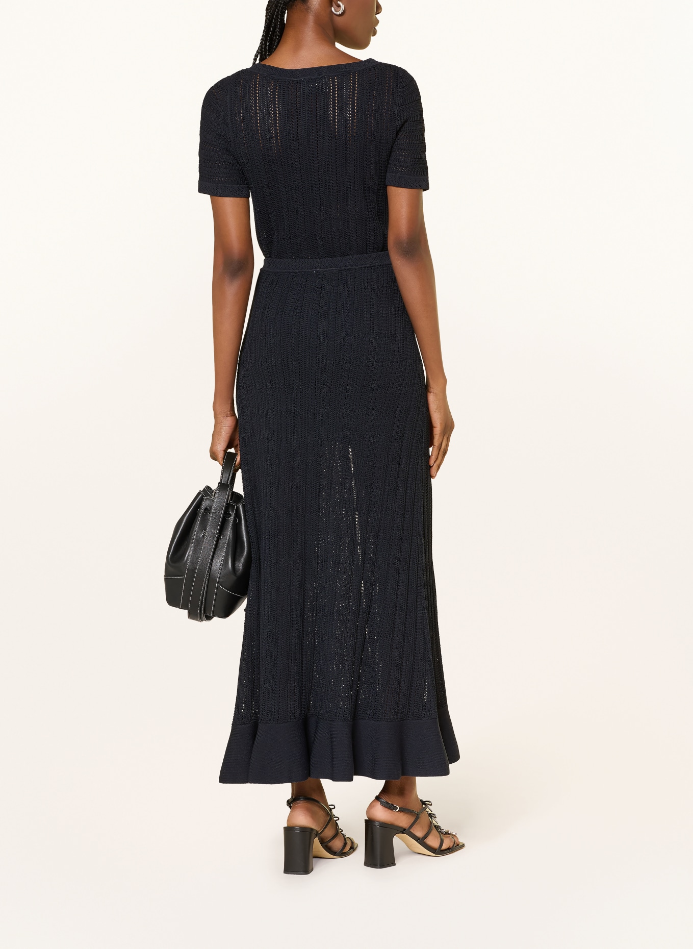 CLAUDIE PIERLOT Strickrock: DUNKELBLAU