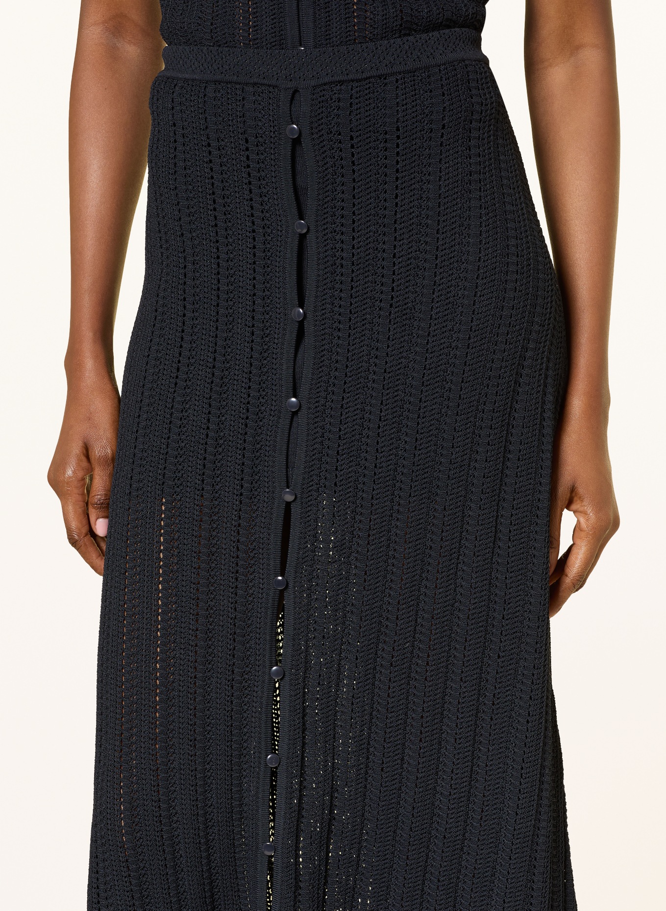 CLAUDIE PIERLOT Strickrock: DUNKELBLAU