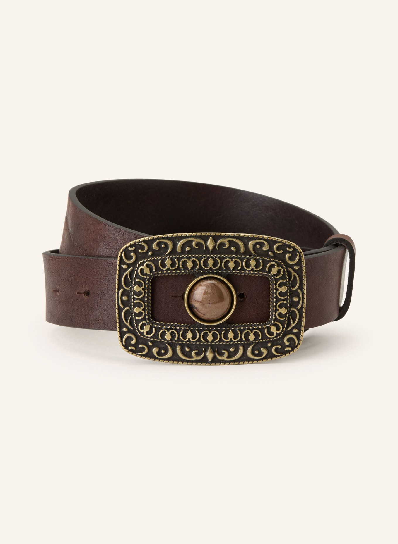 ba&sh Ledergürtel BONI: BRAUN / GOLD / HELLBRAUN