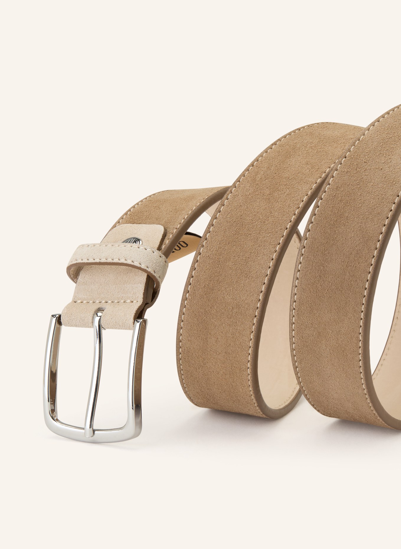 LINDENMANN Leren riem: LICHTBRUIN / ZILVER