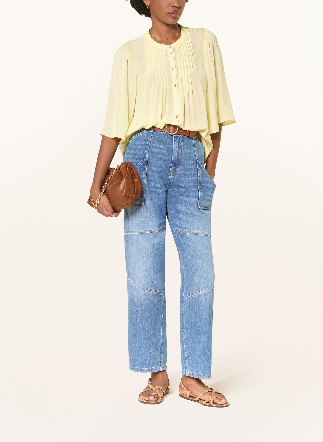 ba&sh Bluse BARNA mit 3/4-Arm: HELLGELB