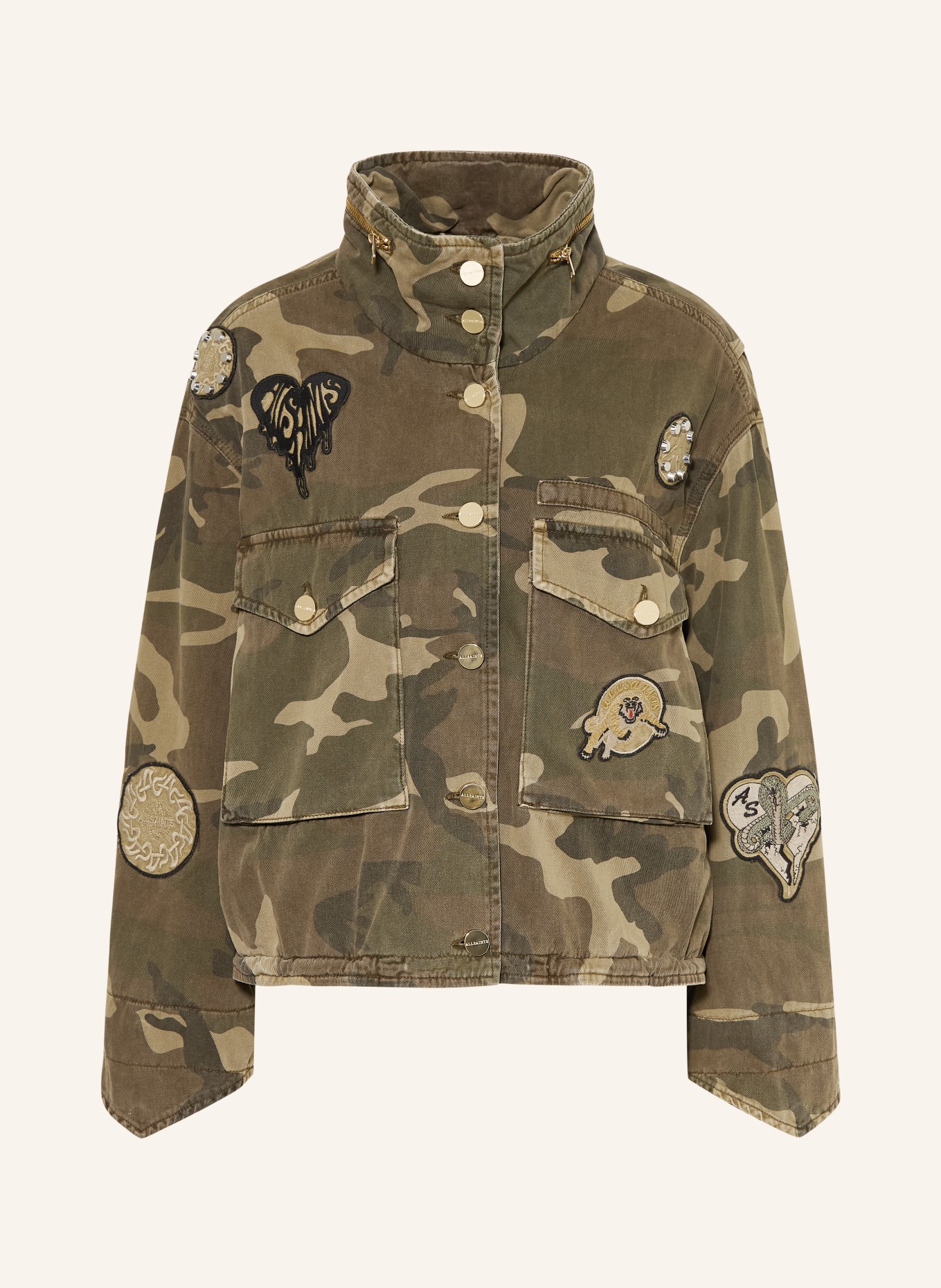 ALLSAINTS CLAY Denim Jacket: 5046 CAMO GREEN