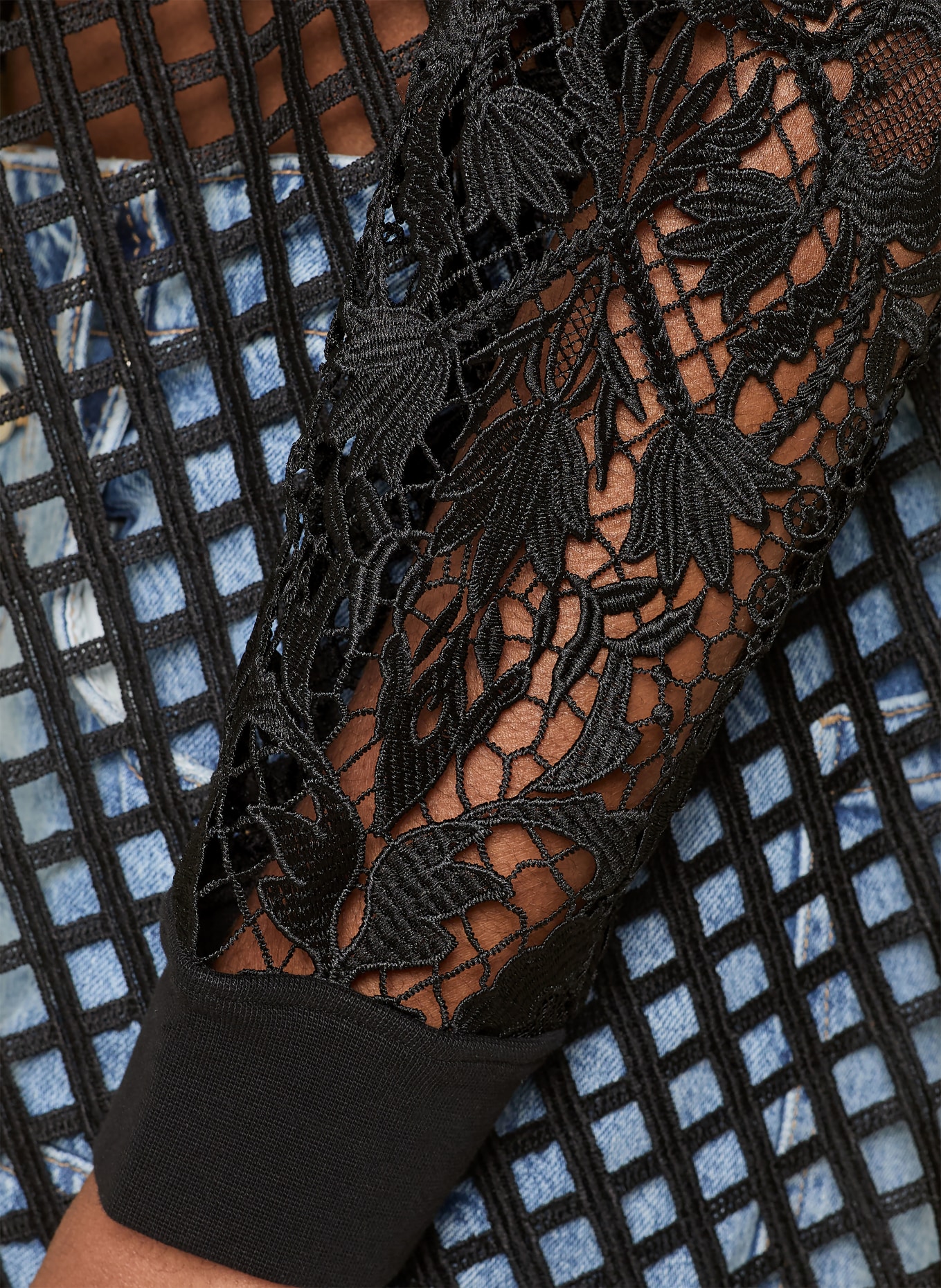 ALLSAINTS Sweatshirt MALORIE mit Spitze: SCHWARZ