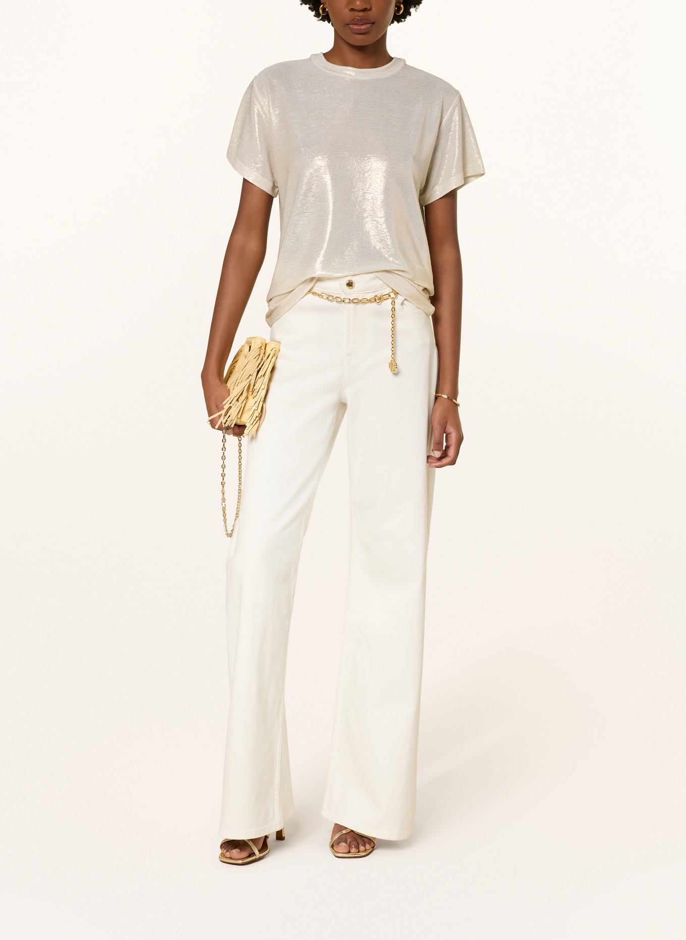 maje Koszulka TAMO: KREMOWY / ZŁOTY