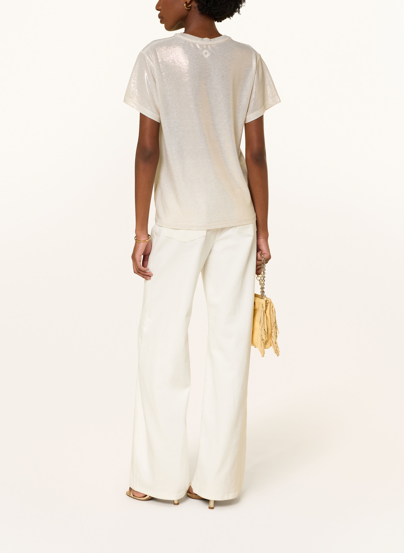 maje Koszulka TAMO: KREMOWY / ZŁOTY