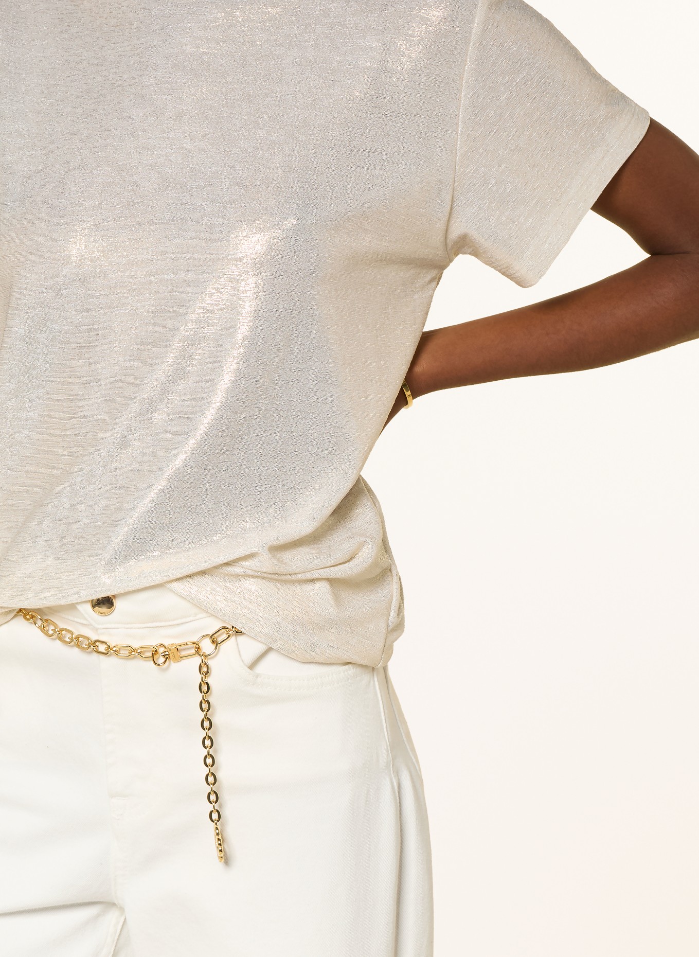 maje Koszulka TAMO: KREMOWY / ZŁOTY