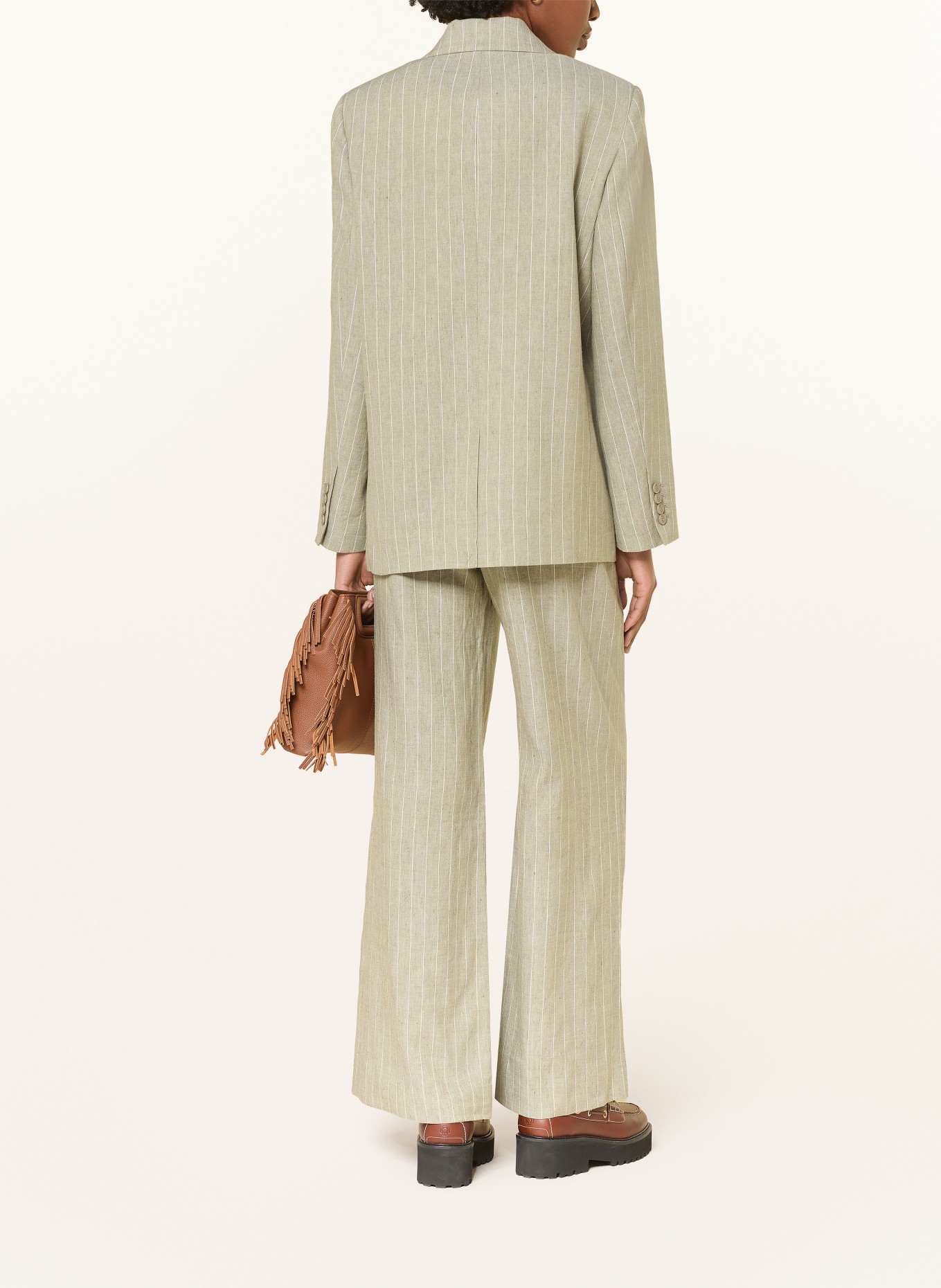 maje Marlenehose mit Leinen: OLIV / ECRU