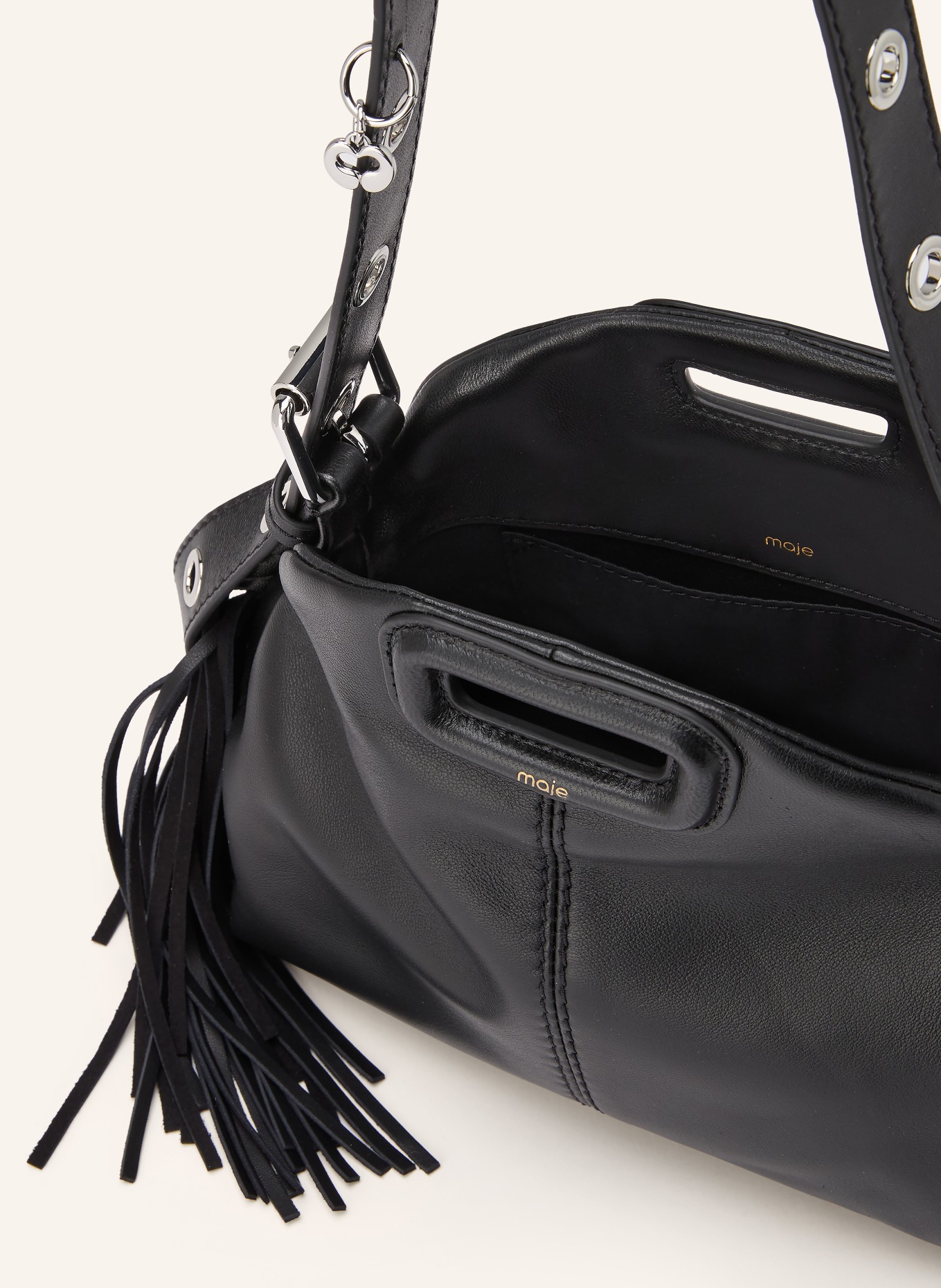 maje Handtasche: SCHWARZ / SILBER