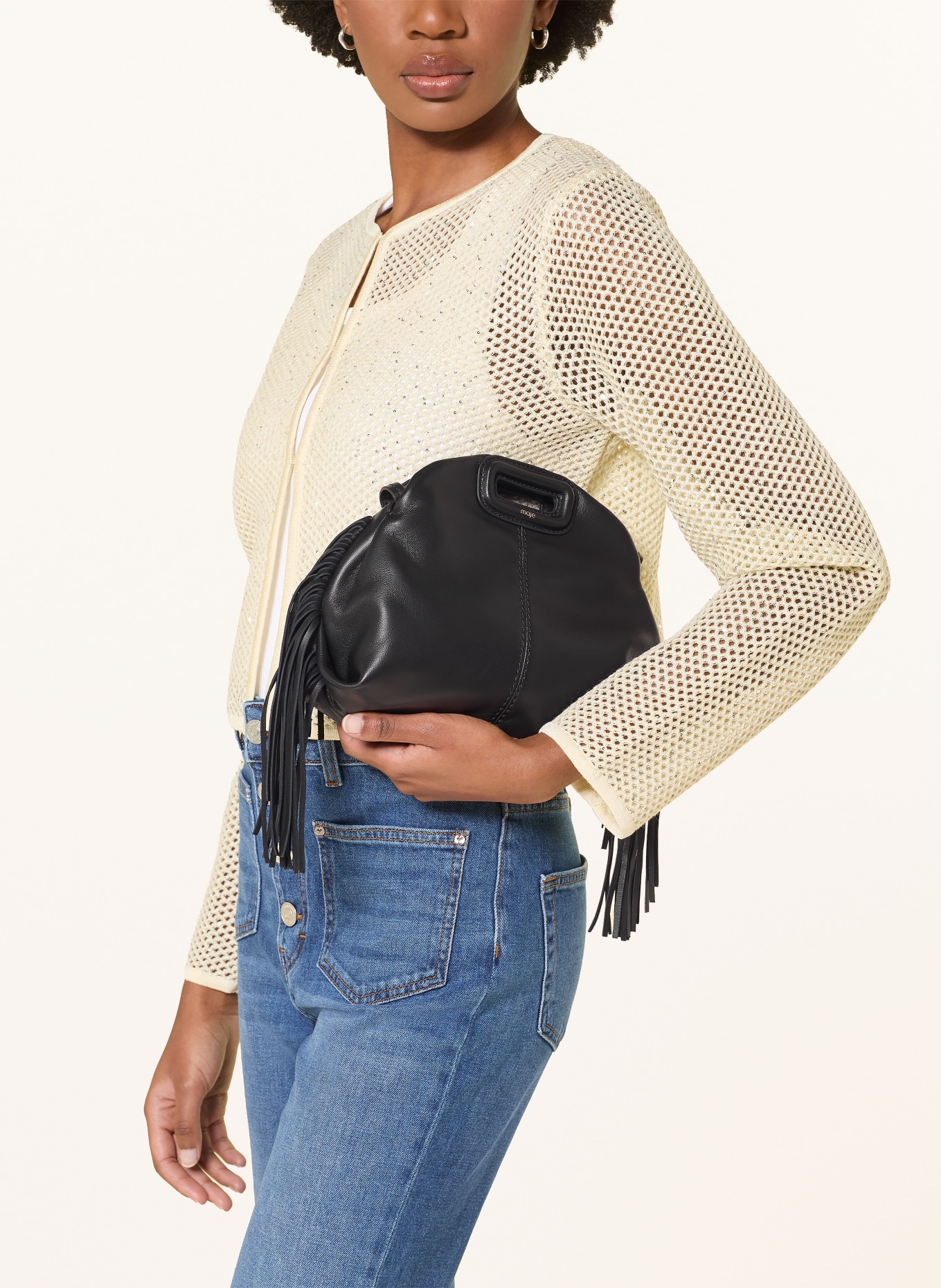 maje Handtasche: SCHWARZ / SILBER