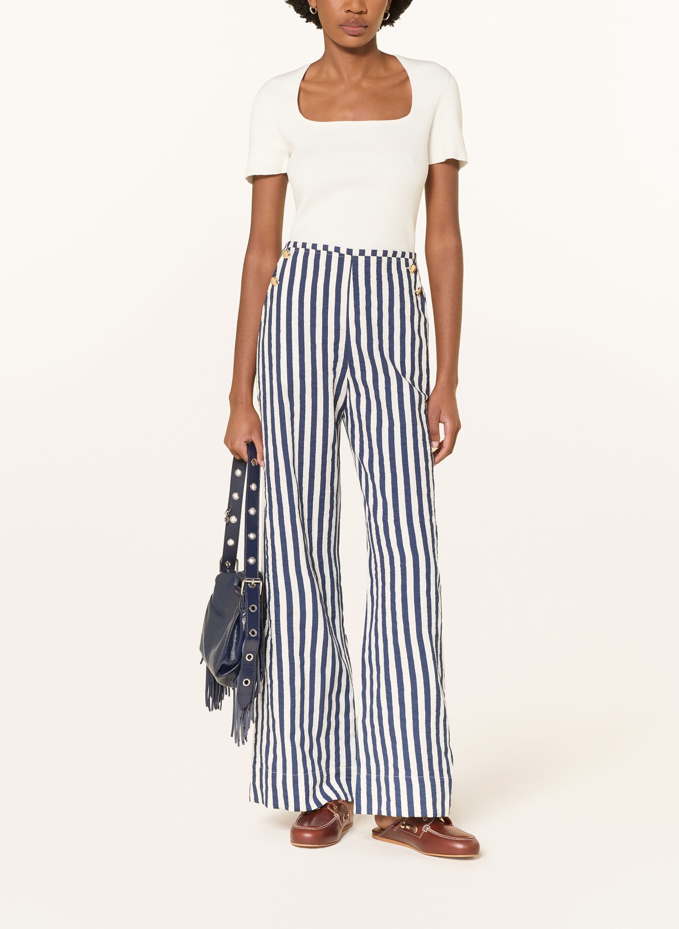 maje Hose: DUNKELBLAU / WEISS