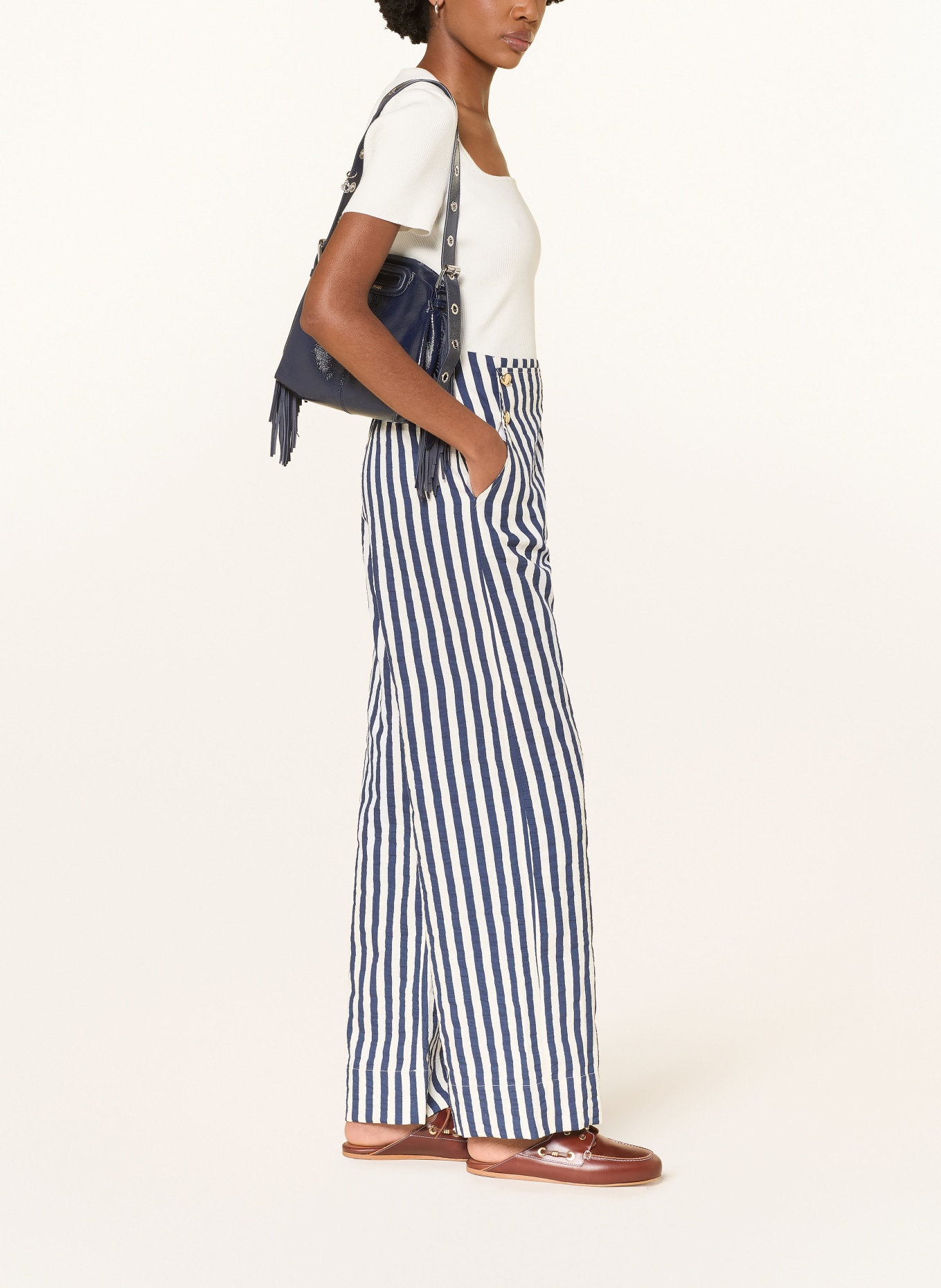 maje Hose: DUNKELBLAU / WEISS