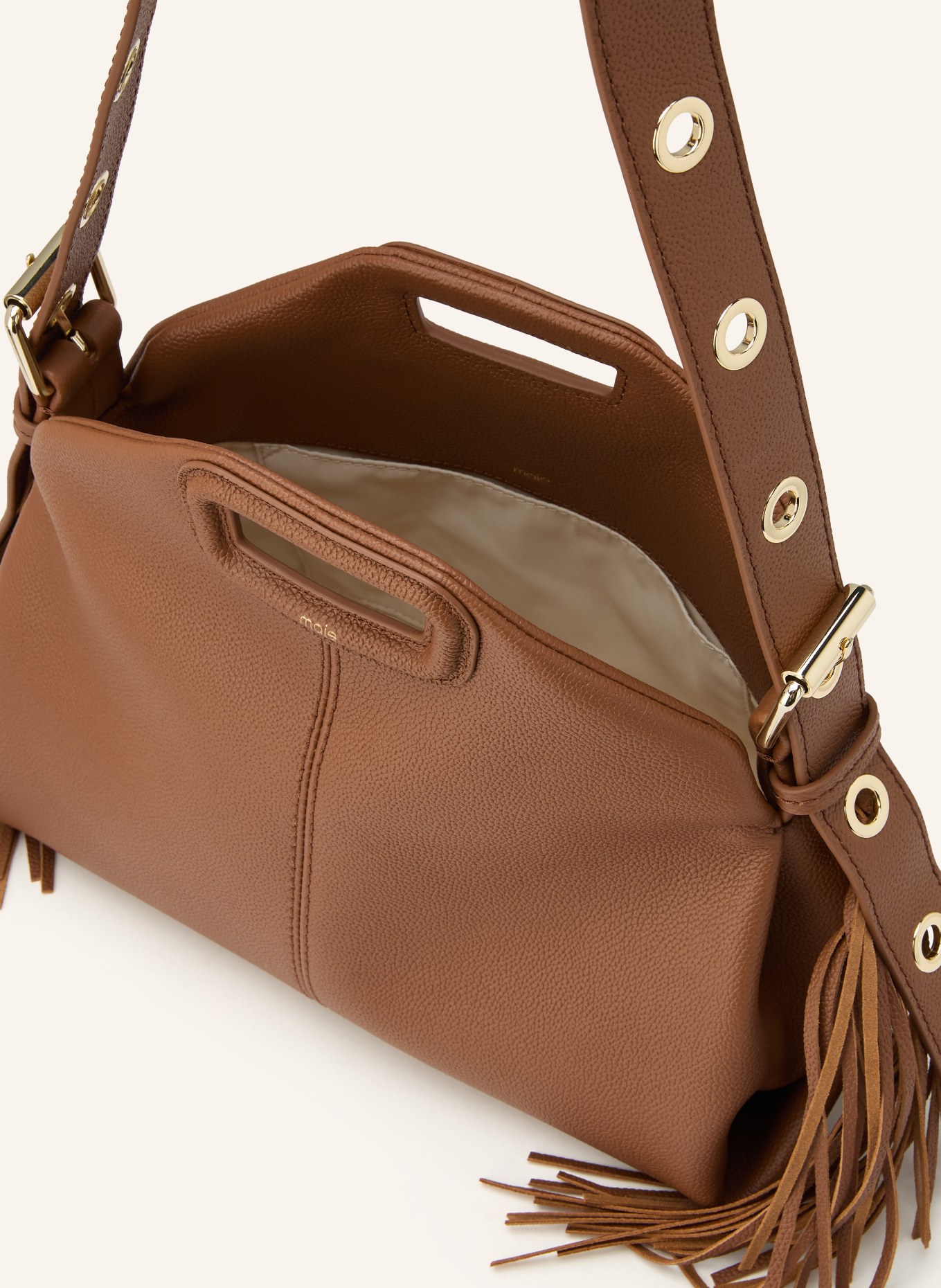maje Schultertasche: BRAUN / GOLD
