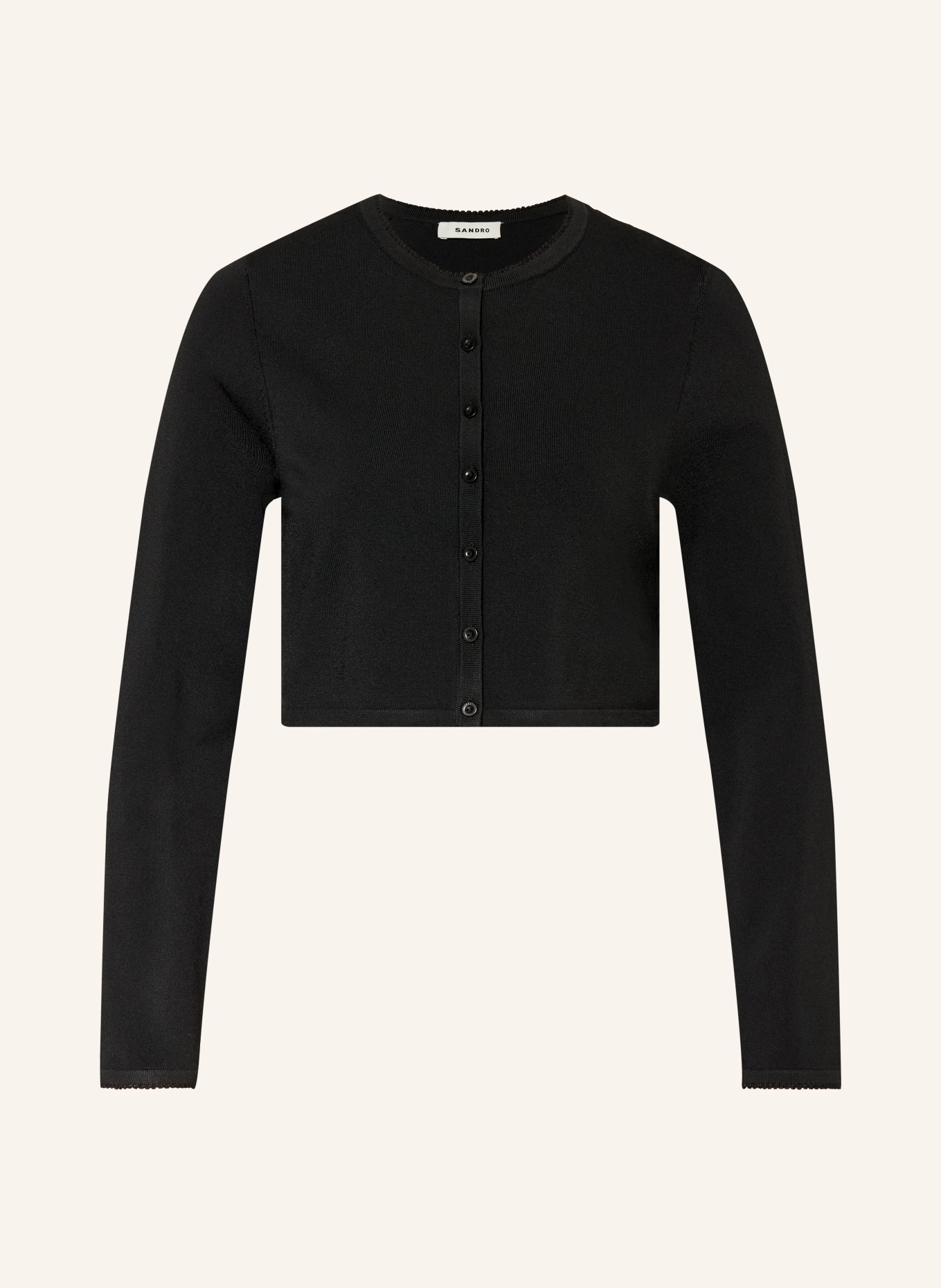 SANDRO Cropped-Strickjacke: SCHWARZ