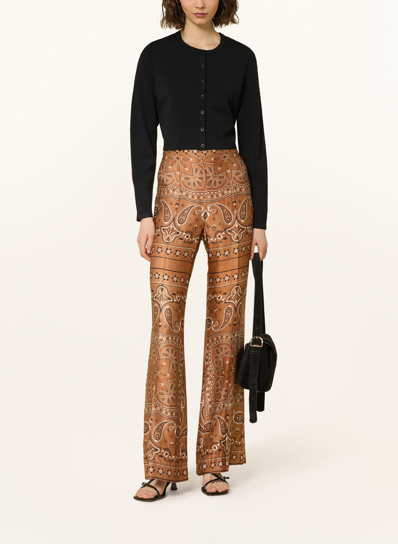 SANDRO Cropped-Strickjacke: SCHWARZ